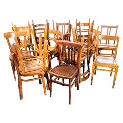 1950's Mixed Harlequin Pub Set Of Original Bentwood Dining Chairs - Set Of Twent