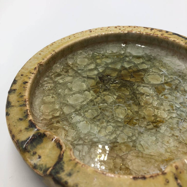 Mid-Century Modern 1950s Mobach Glass Glaze Ashtray For Sale