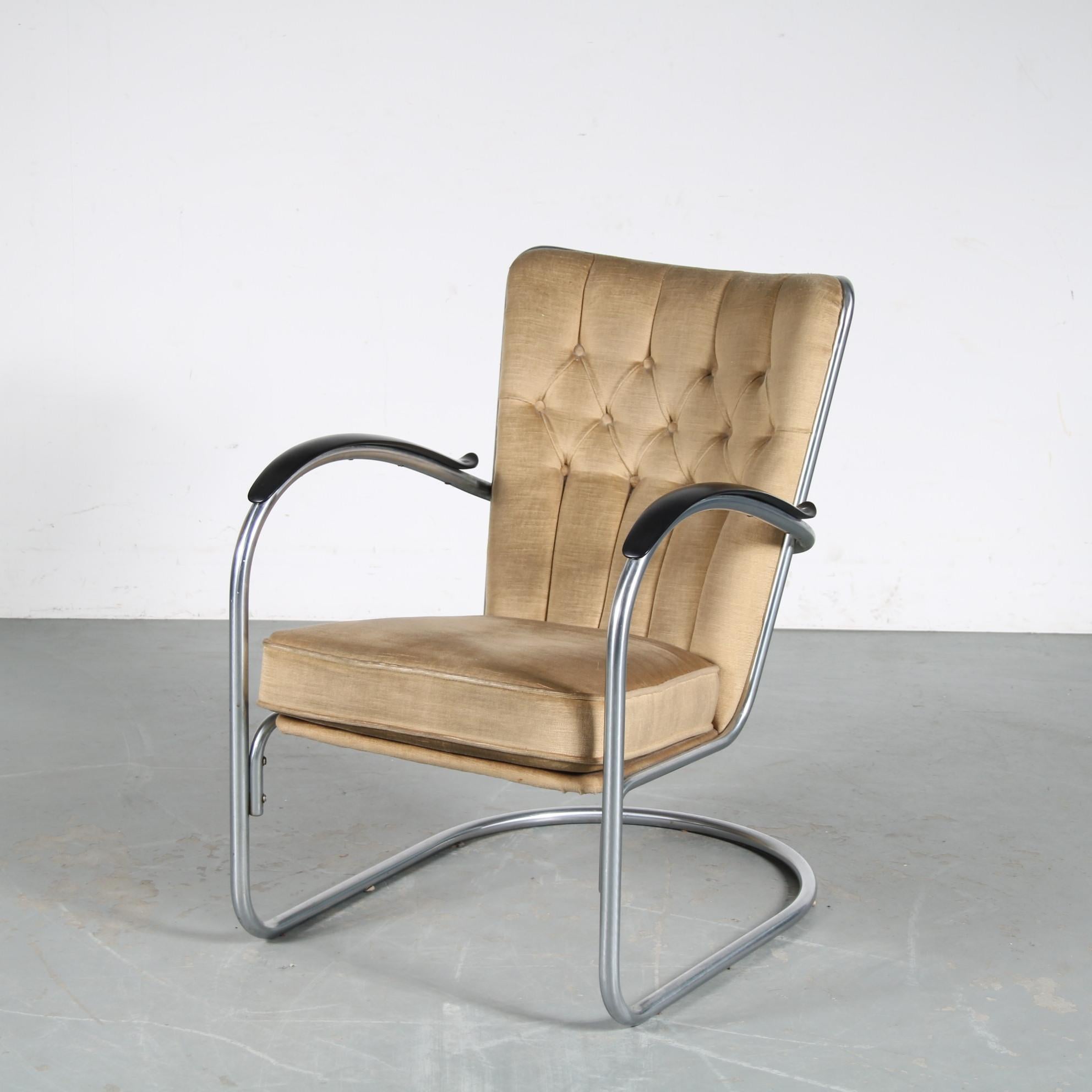 1950er Jahre Modell 412 Einfacher Stuhl für Gispen, Niederlande (Niederländisch) im Angebot