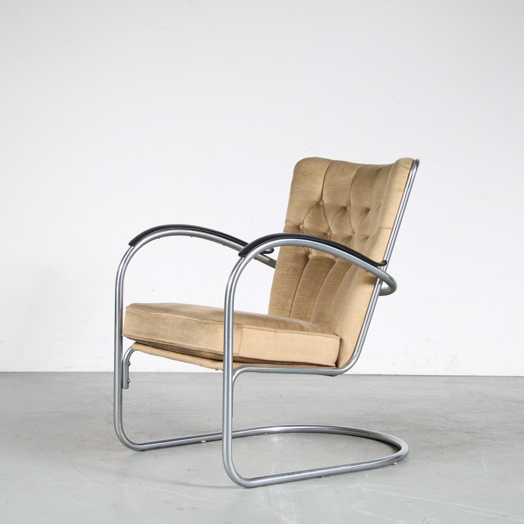 1950er Jahre Modell 412 Einfacher Stuhl für Gispen, Niederlande im Zustand „Gut“ im Angebot in Amsterdam, NL