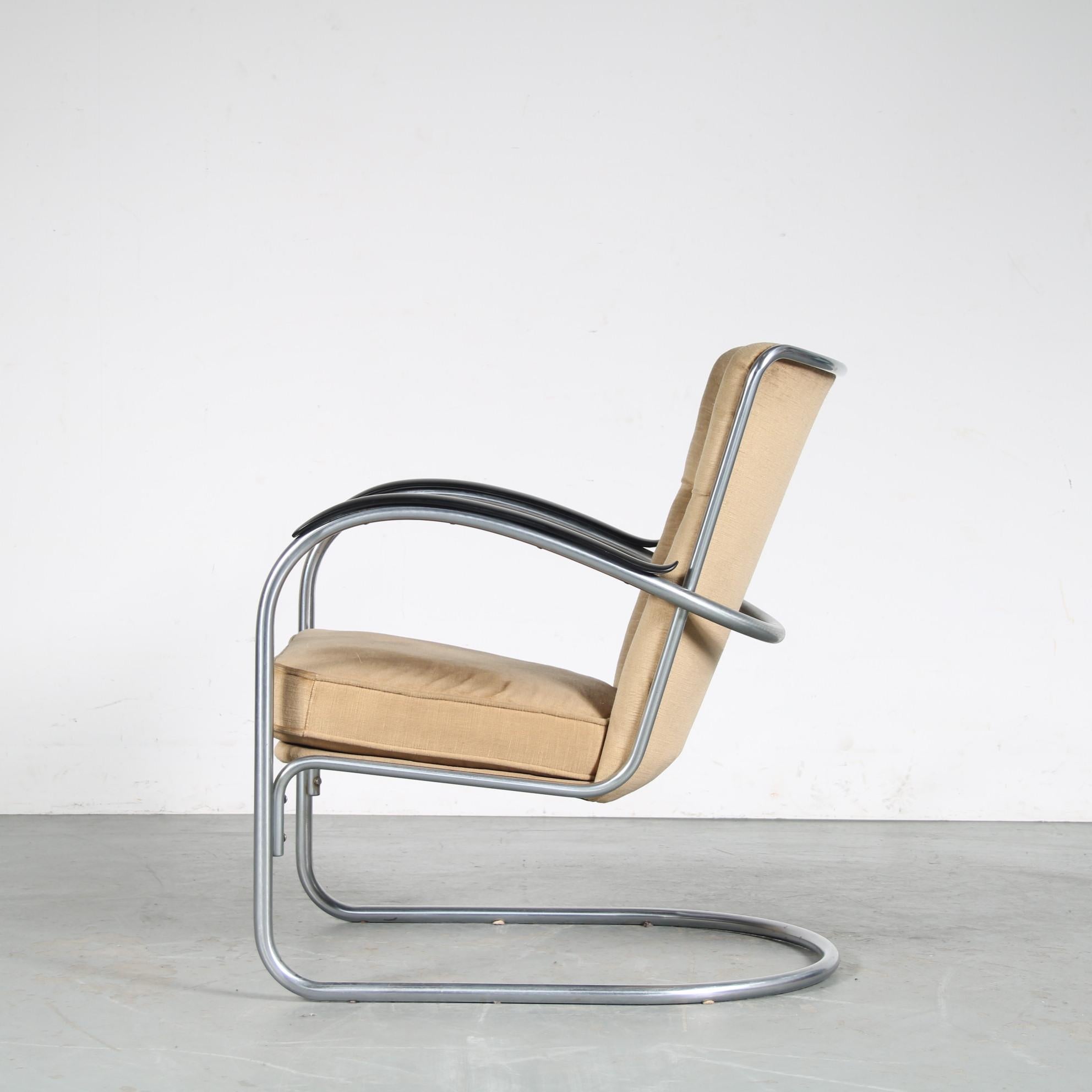 Dutch 1950s “model 412” easy chair for Gispen, Netherlands For Sale