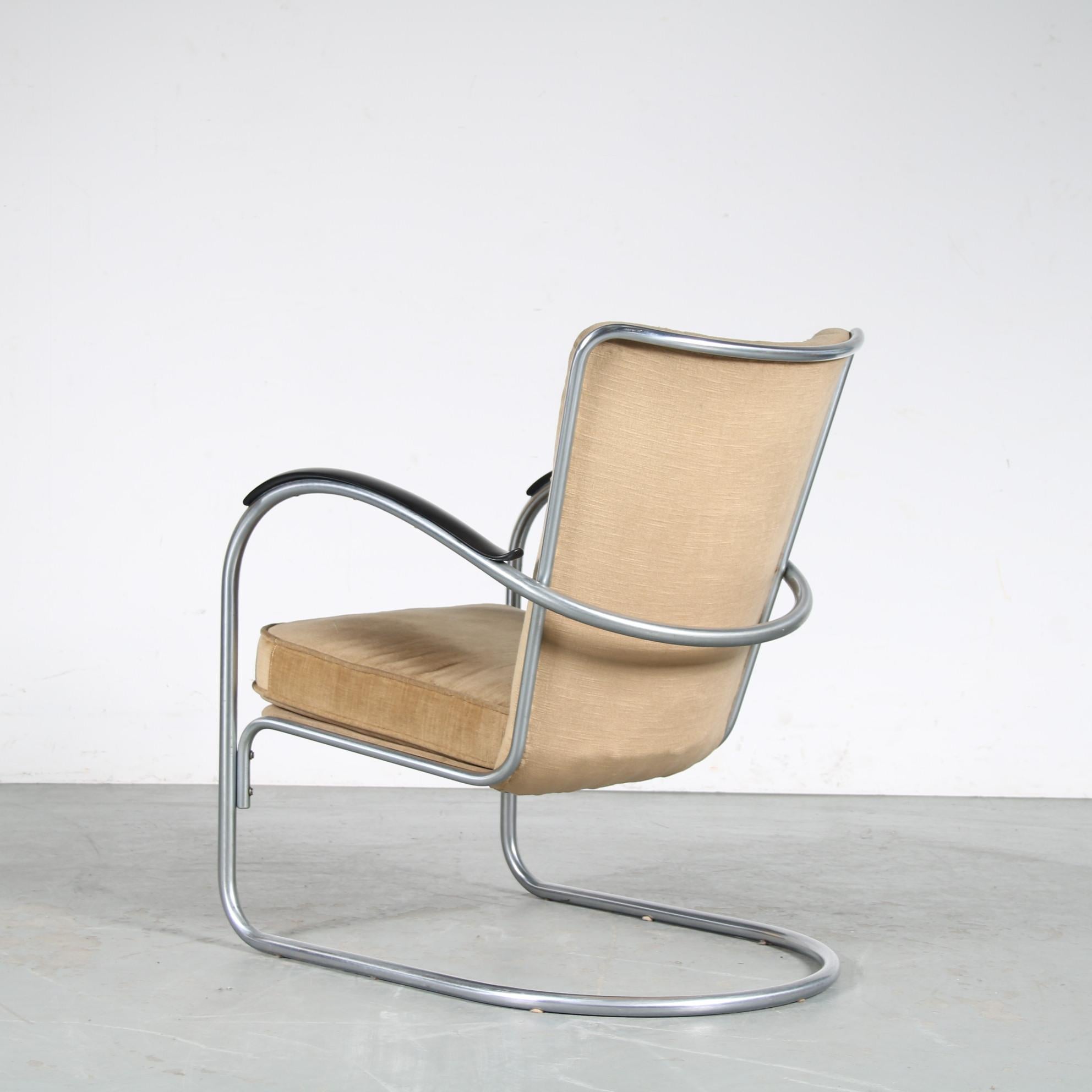 1950er Jahre Modell 412 Einfacher Stuhl für Gispen, Niederlande (Metall) im Angebot