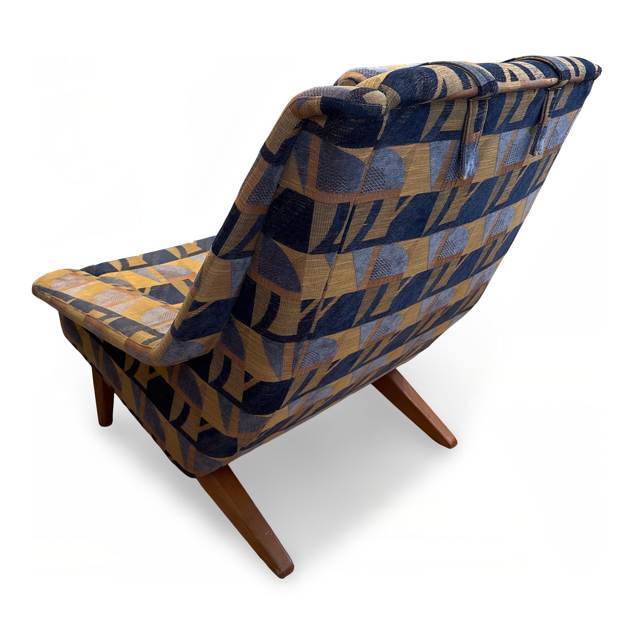Tissu 1950s Model 4410 Folke Ohlsson Lounge Chair for Fritz Hansen en vente
