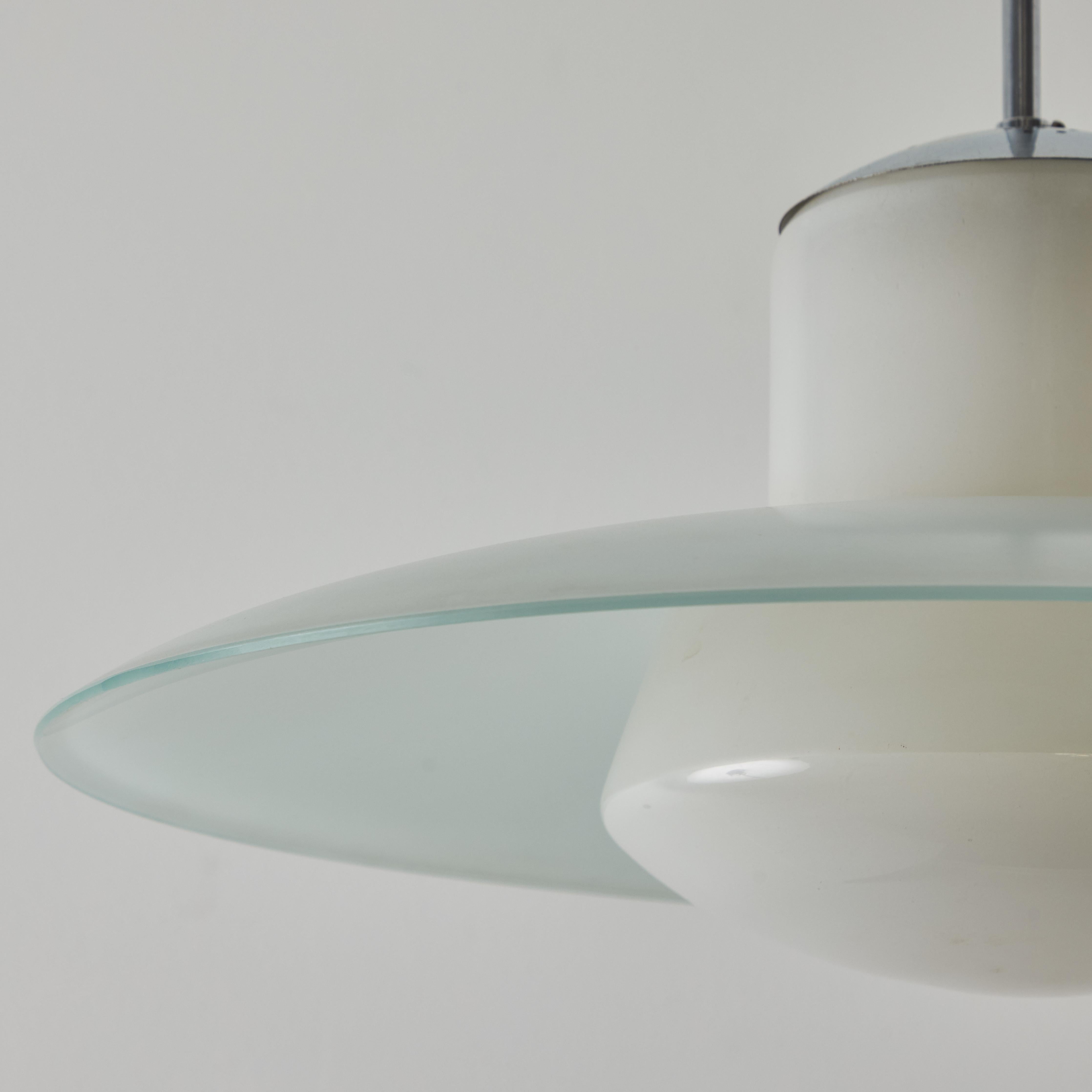 1950s Model #913/3522-55 Glass & Metal Ceiling Lamp By Wolfgang Tümpel for Doria For Sale 4