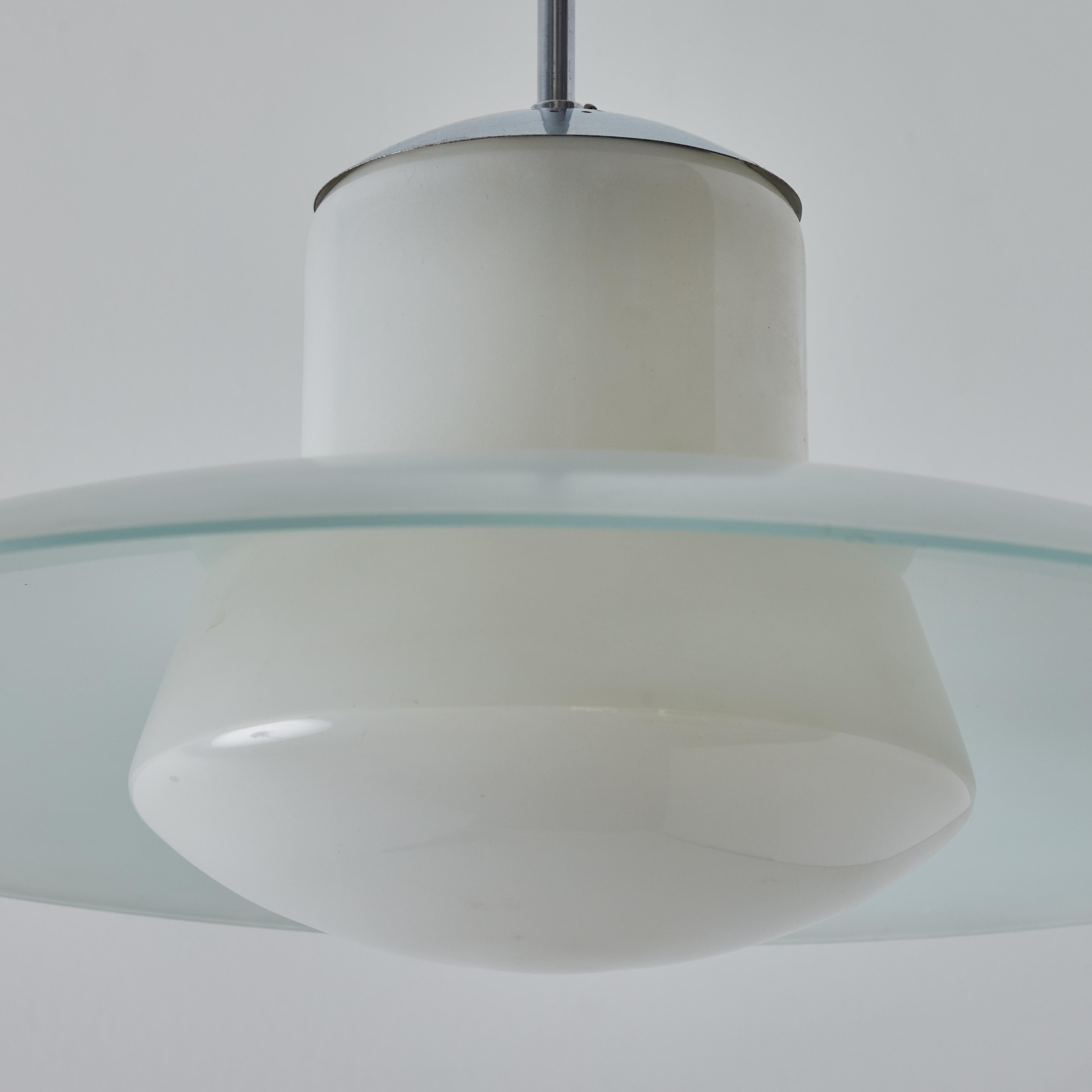1950s Model #913/3522-55 Glass & Metal Ceiling Lamp By Wolfgang Tümpel for Doria For Sale 6