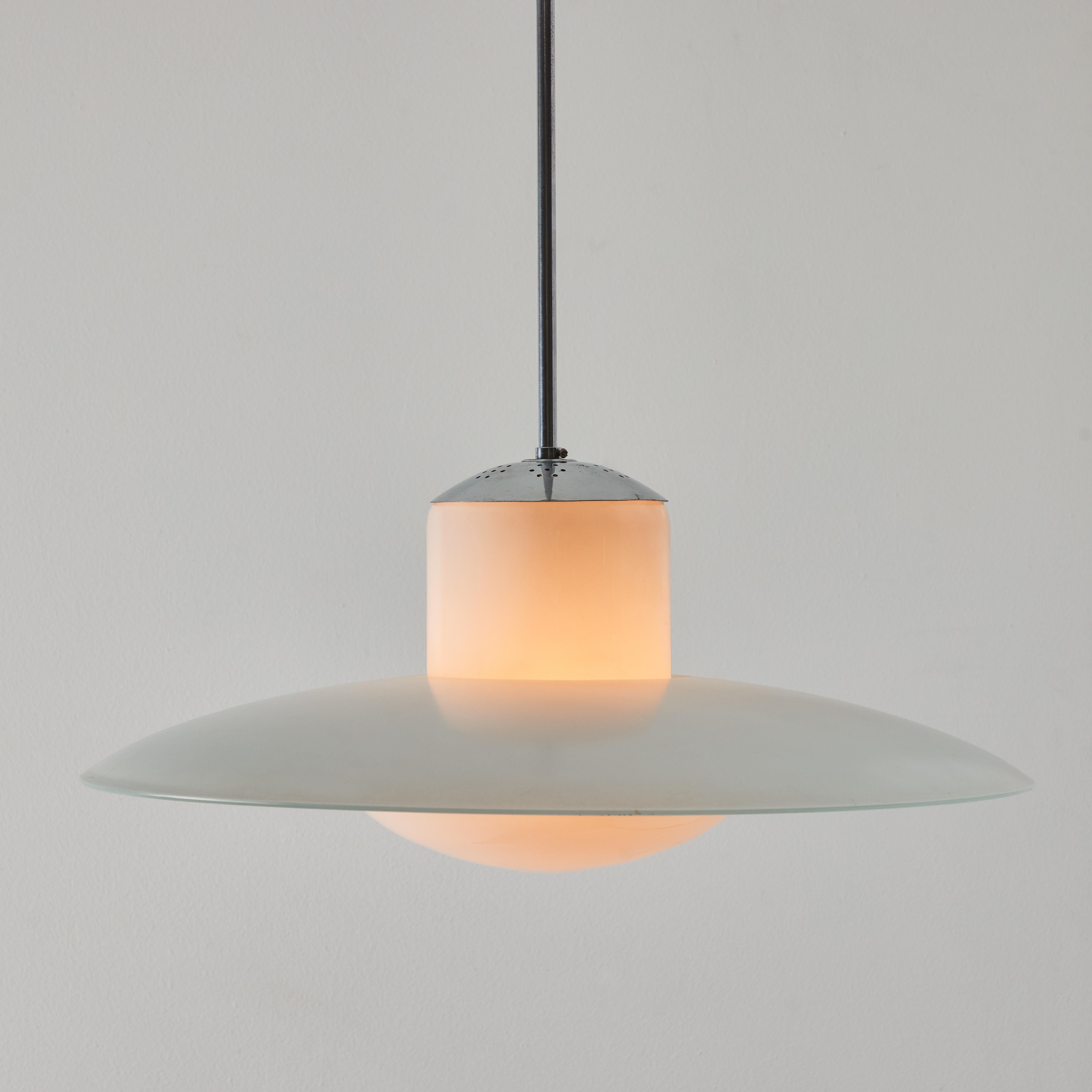 1950s Model #913/3522-55 Glass & Metal Ceiling Lamp By Wolfgang Tümpel for Doria For Sale 7
