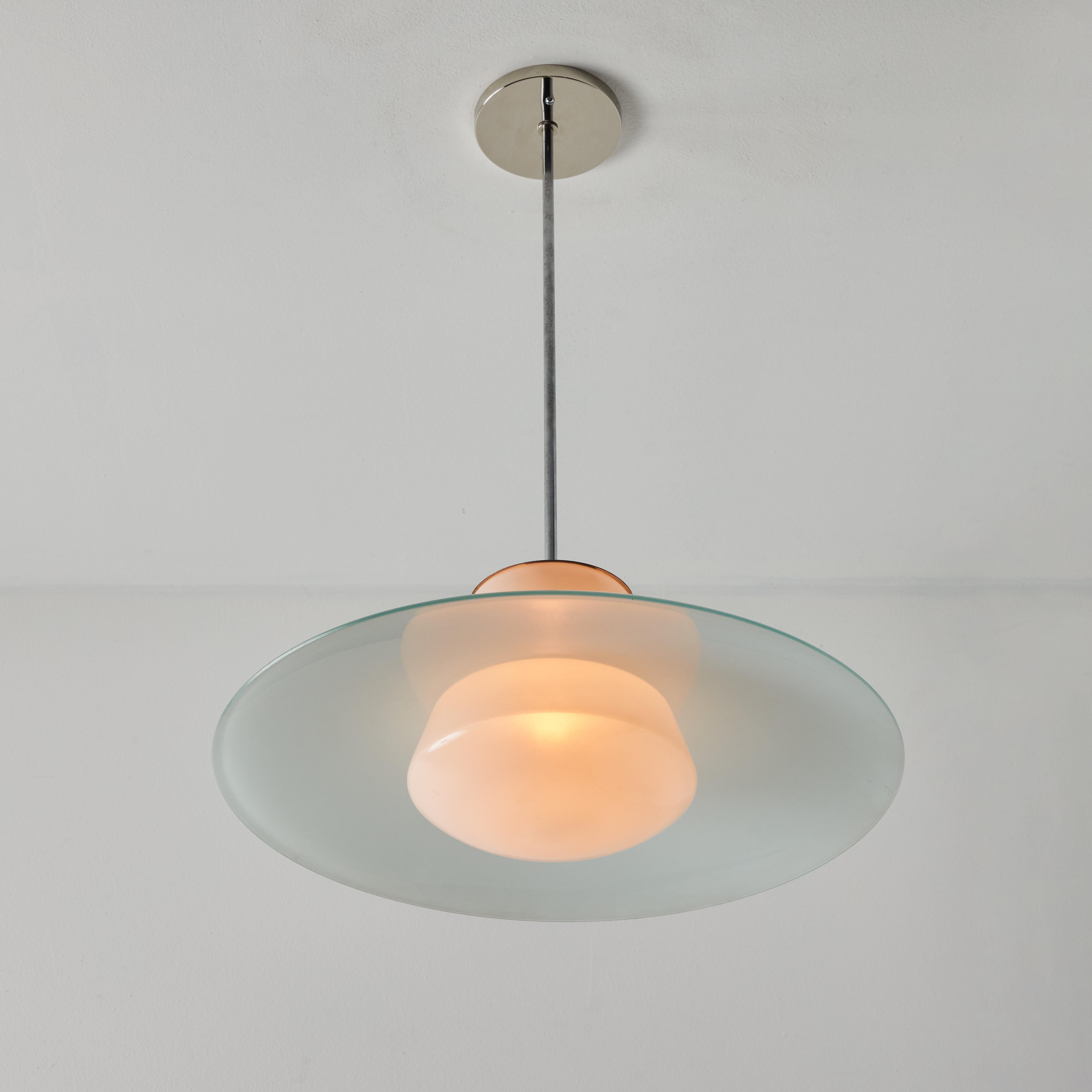 1950s Model #913/3522-55 Glass & Metal Ceiling Lamp By Wolfgang Tümpel for Doria For Sale 8