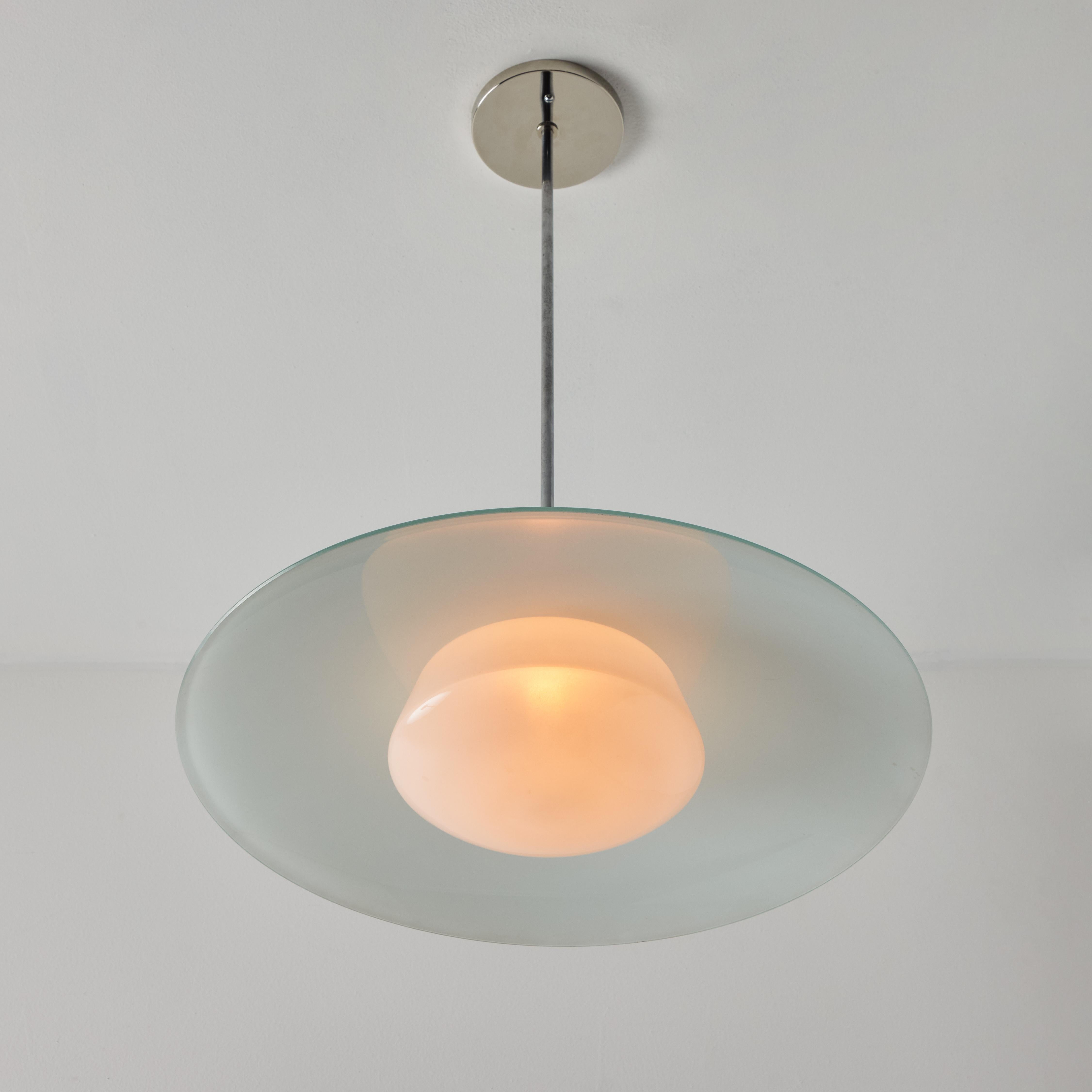 1950s Model #913/3522-55 Glass & Metal Ceiling Lamp By Wolfgang Tümpel for Doria For Sale 9