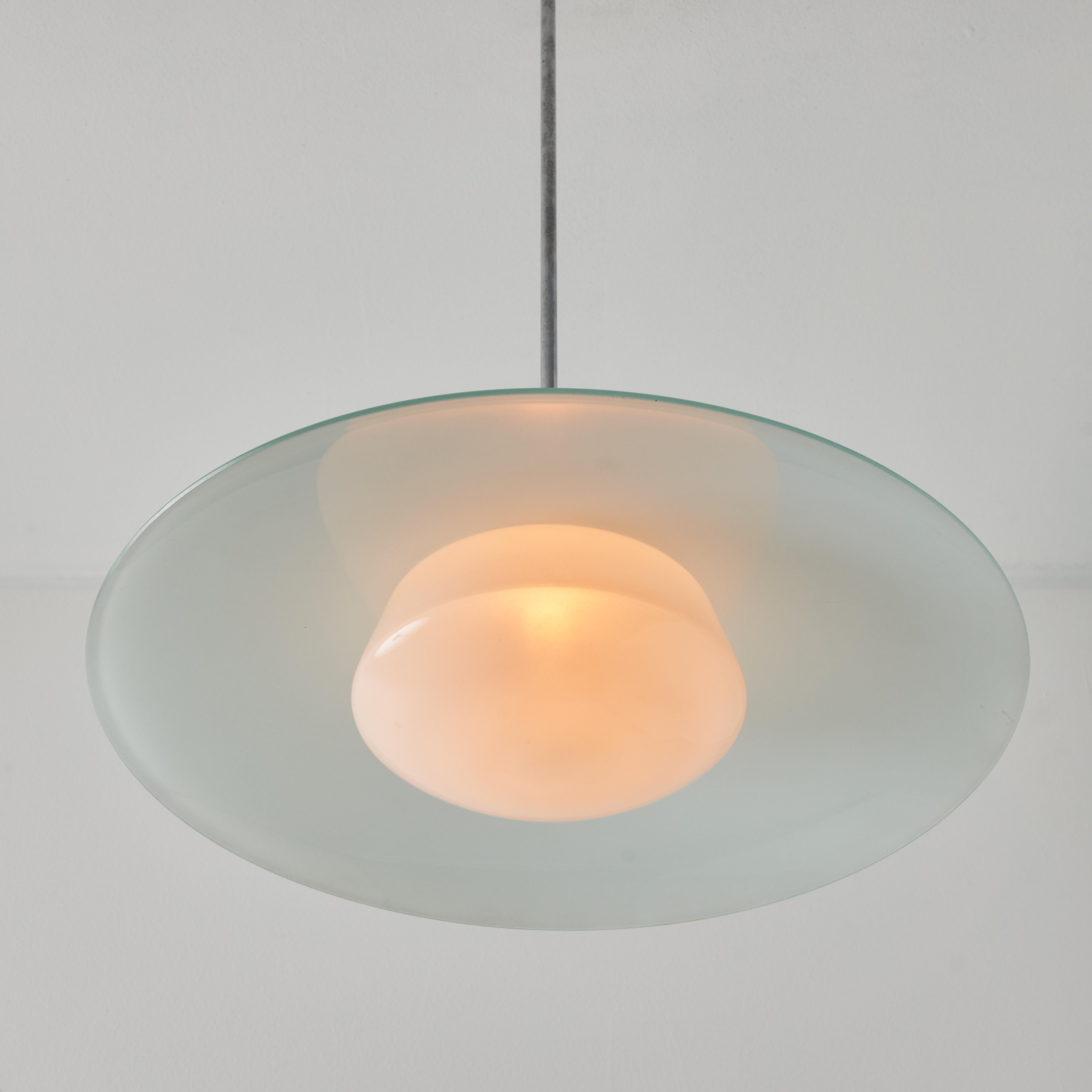 1950s Model #913/3522-55 Glass & Metal Ceiling Lamp By Wolfgang Tümpel for Doria For Sale 10
