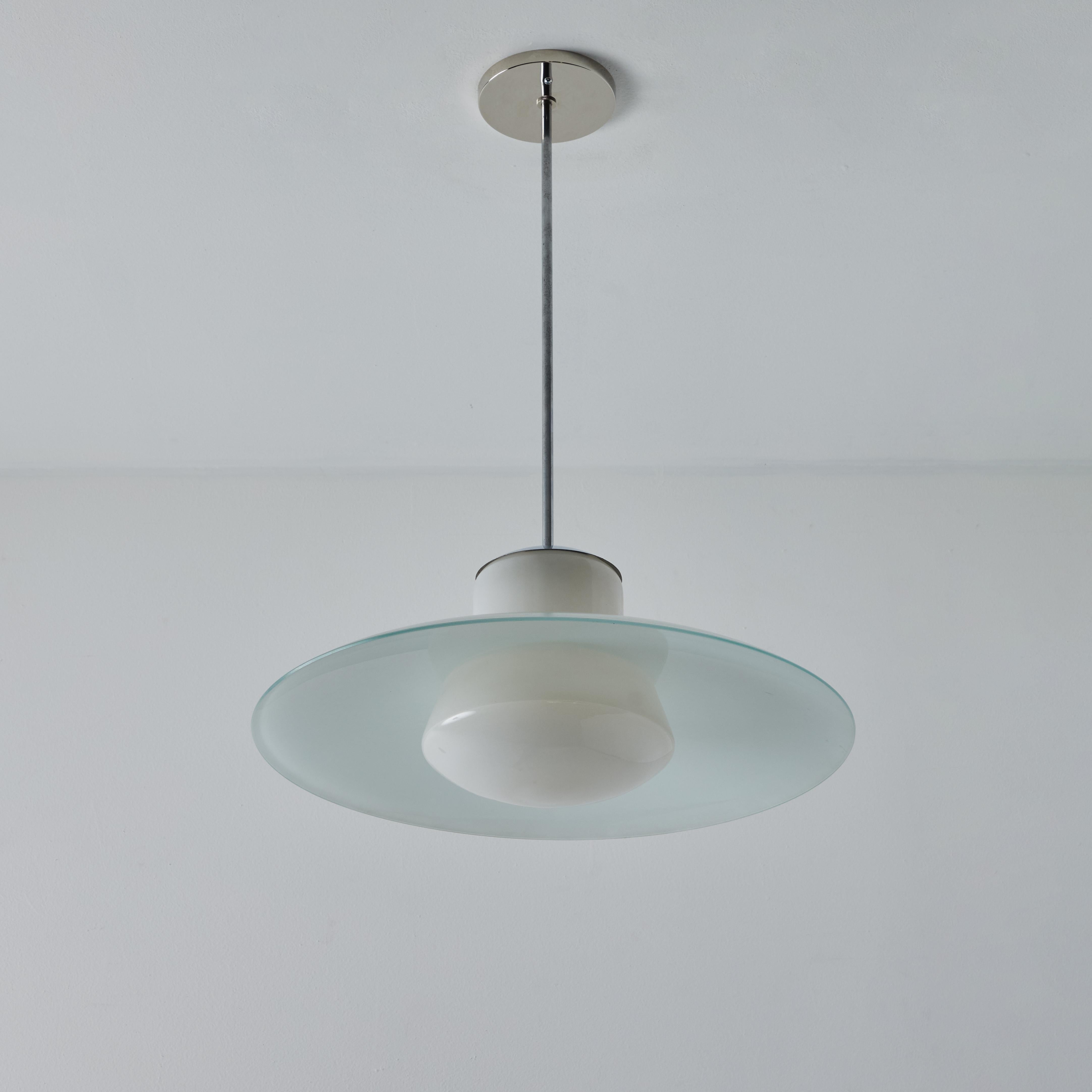 Mid-20th Century 1950s Model #913/3522-55 Glass & Metal Ceiling Lamp By Wolfgang Tümpel for Doria For Sale