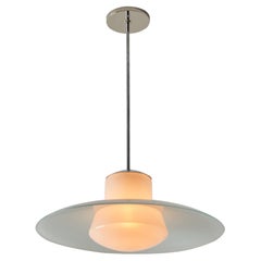 1950s Model #913/3522-55 Glass & Metal Ceiling Lamp By Wolfgang Tümpel for Doria