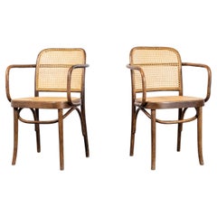 1950's Model A811 Bentwood Hooped Cane Dining Chairs - Pair
