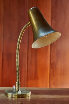 1950s Model EV-46 Perforated Brass Finnish Table Lamp for Itsu
