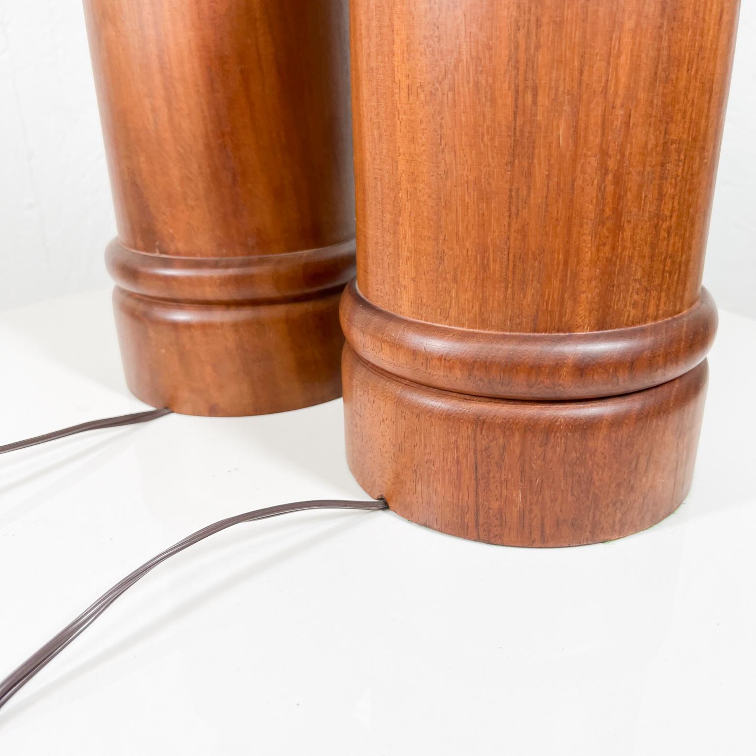 1950s Sculptural Modern Table Lamps Solid African Mahogany Wood For Sale 1
