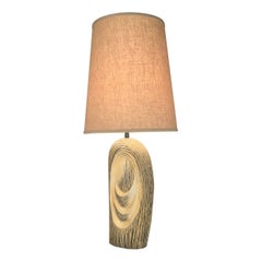 1950's, Modern Ceramic Faux Bois Lamp