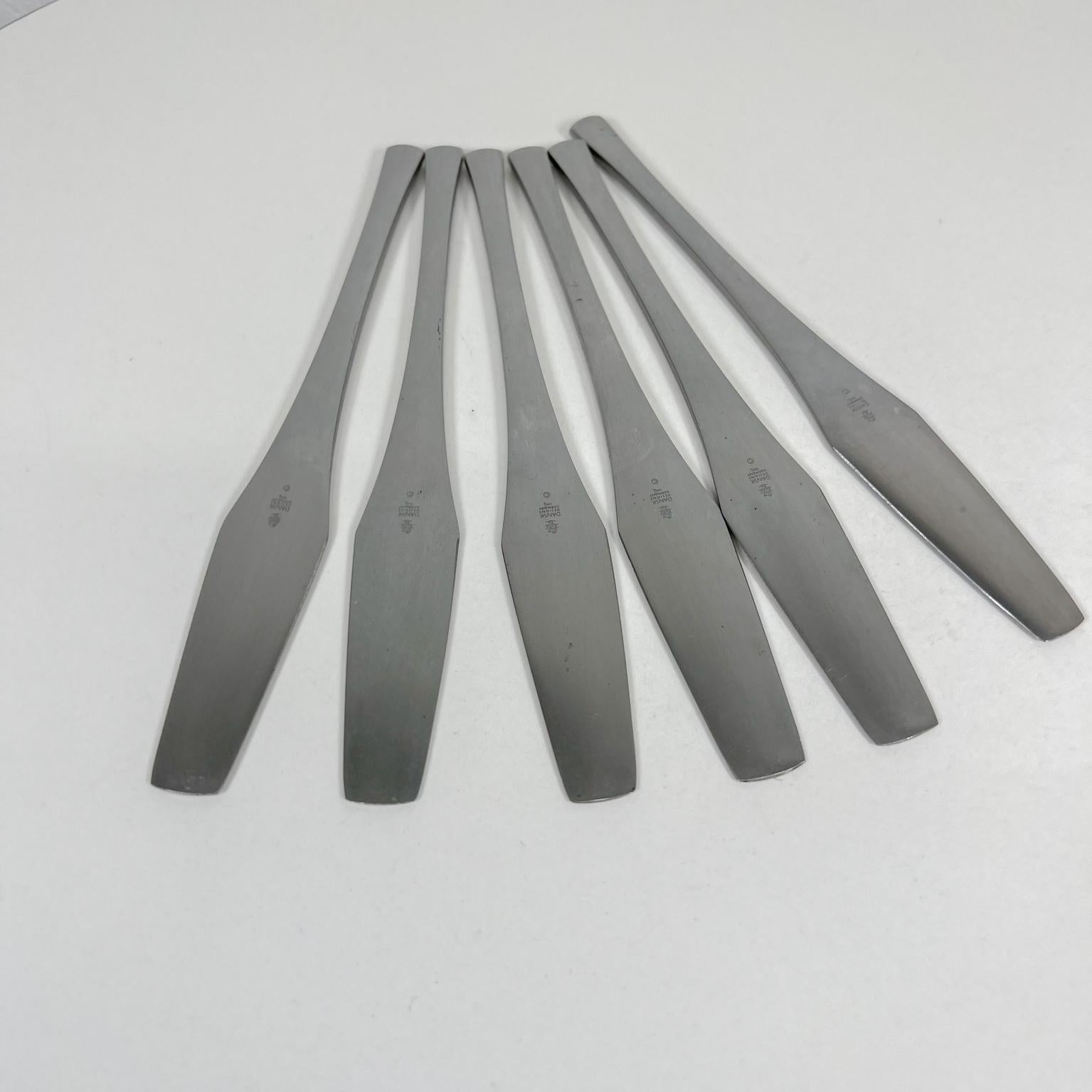 1950s Modern Dansk IHQ Set Of 6 Dinner Knives Odin Germany Jens 1950s-modern-dansk-ihq-set-of-6-dinner-knives-odin-germany-jens