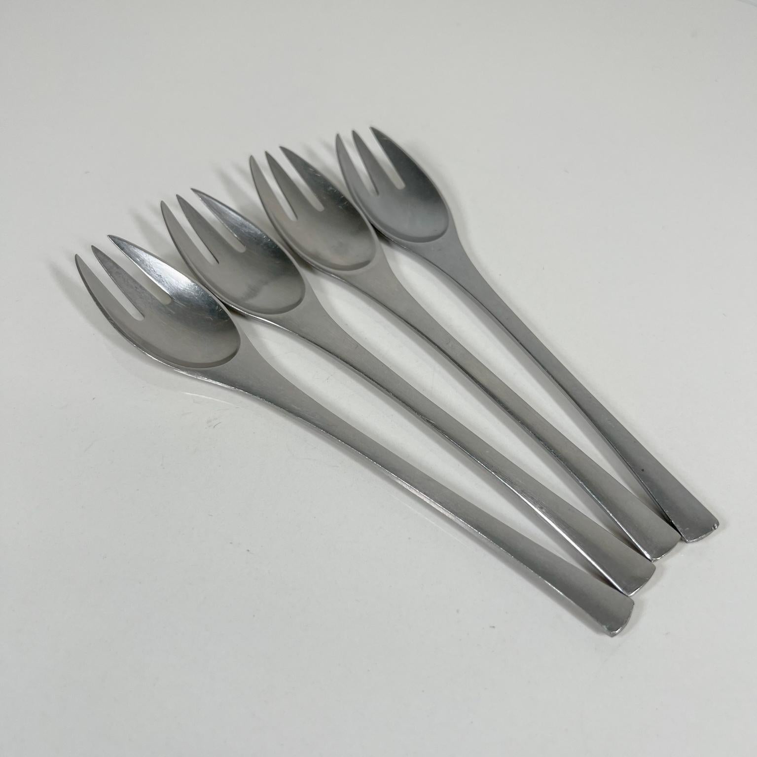 1950s Modern Dansk Set 4 Forks Odin IHQ Jens Quistgaard Germany In Good Condition In Chula Vista, CA