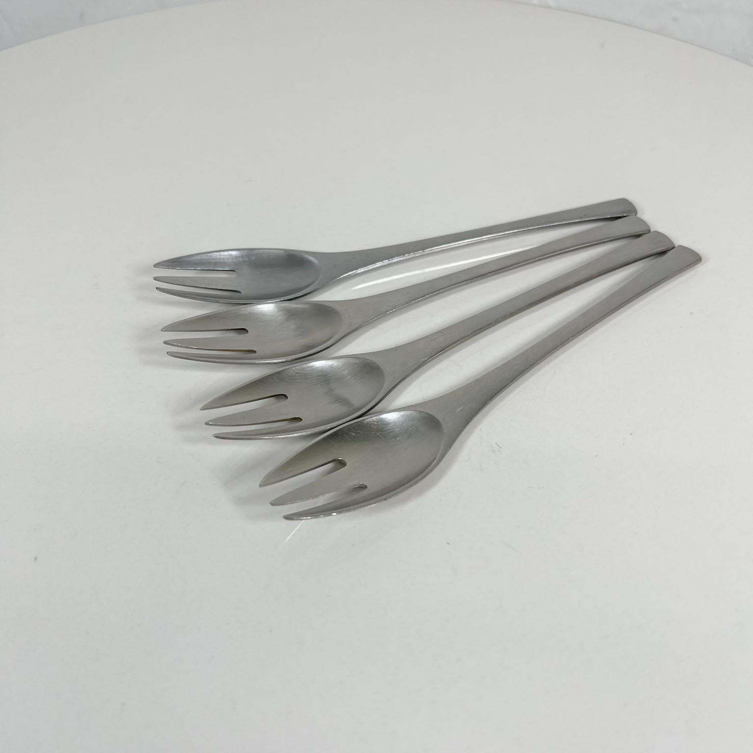 Stainless Steel 1950s Modern Dansk Set 4 Forks Odin IHQ Jens Quistgaard Germany