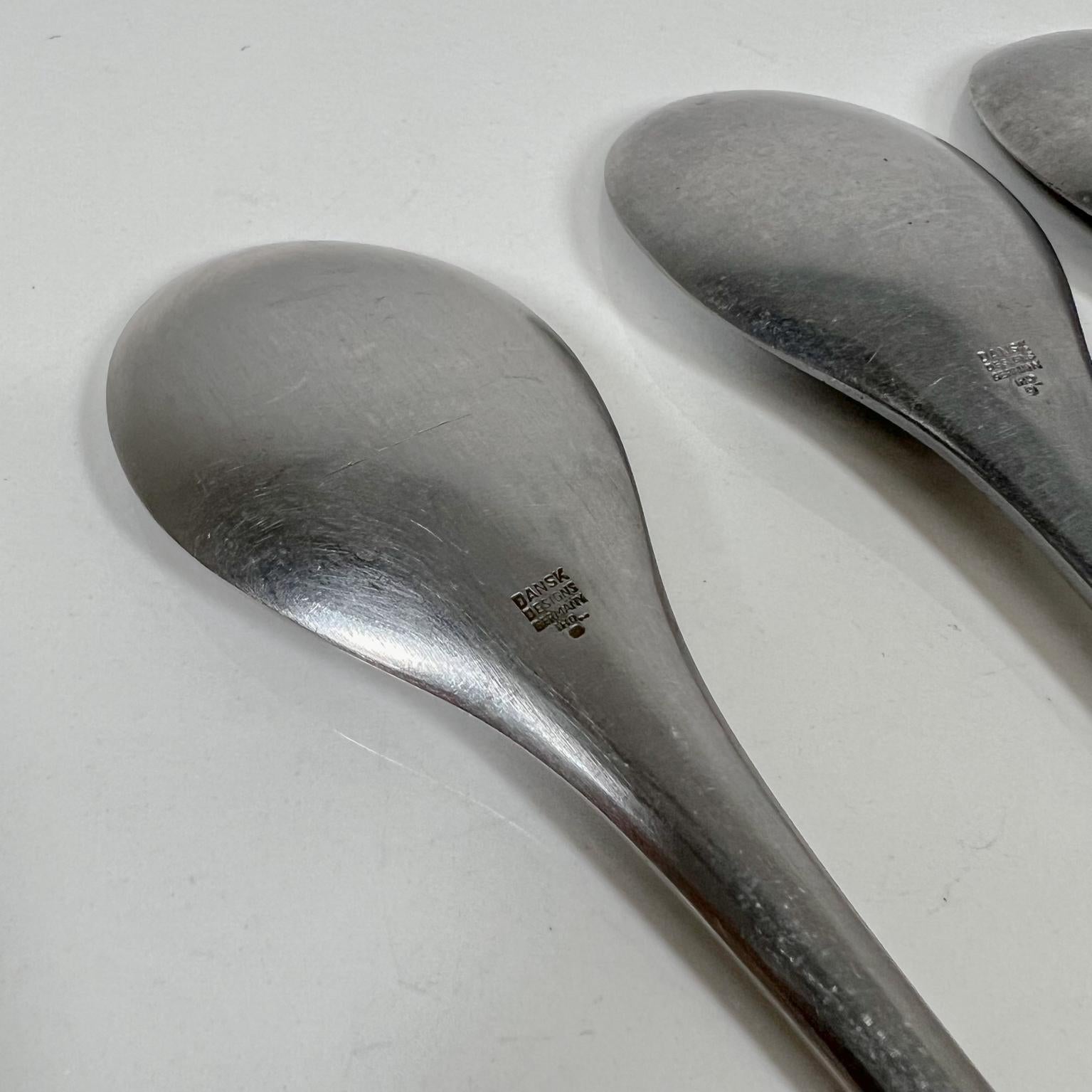 Stainless Steel 1950s Modern Dansk Set Four Spoons Odin IHQ Jens Quistgaard Germany