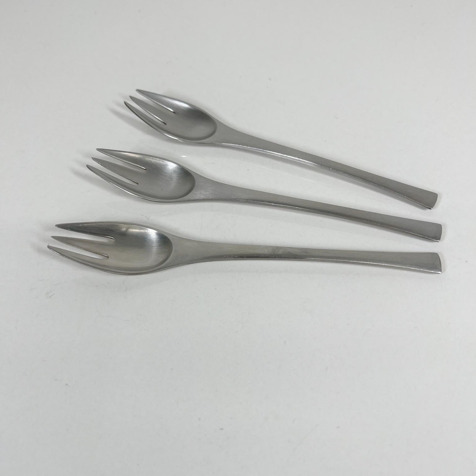 1950s Modern Dansk Set of 3 Small Forks Odin IHQ Jens Quistgaard Germany In Good Condition In Chula Vista, CA