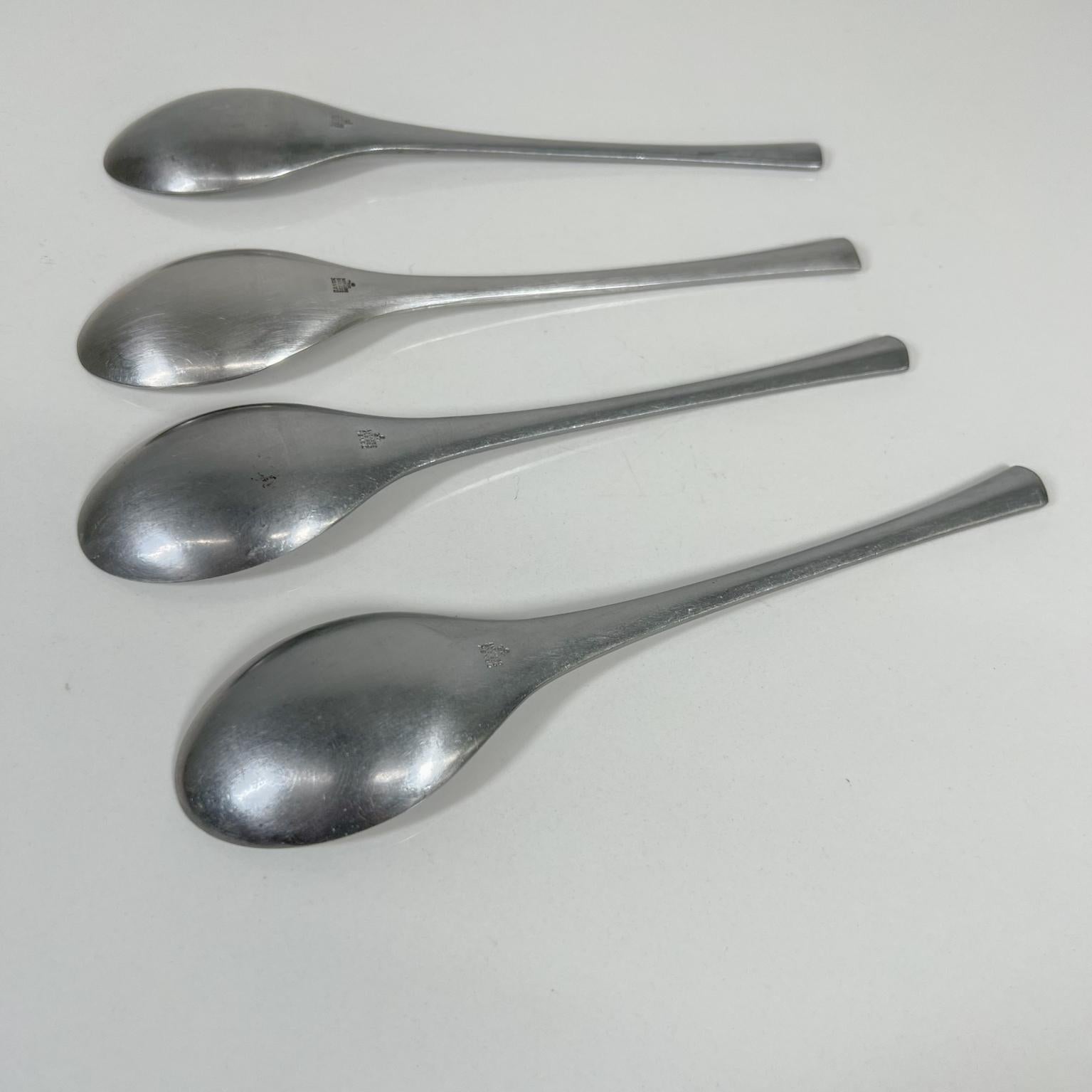 Stainless Steel 1950s Modern Dansk Set of Four Spoons Odin IHQ Jens Quistgaard Germany