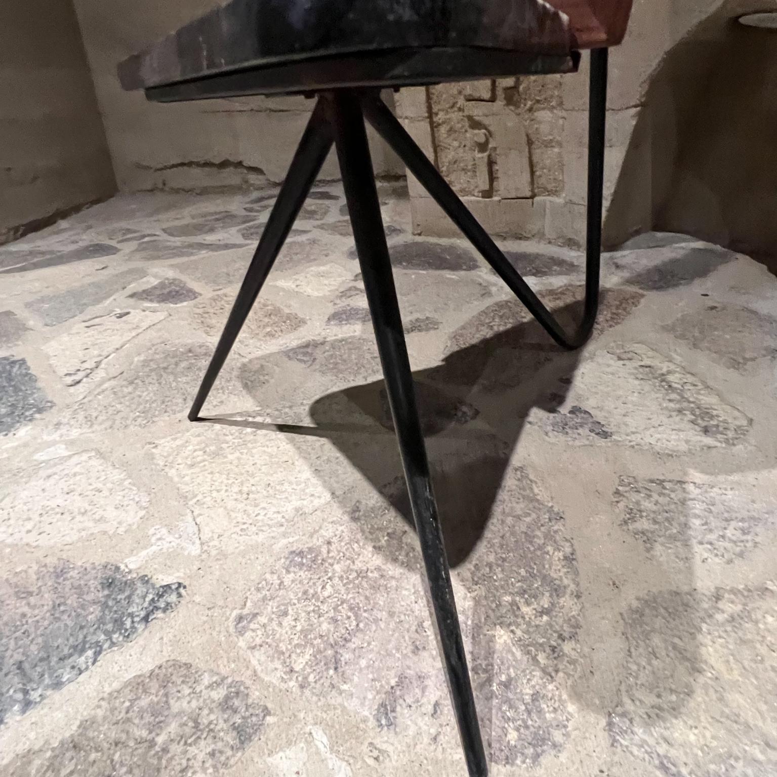 1950s Modern French Floor Mirror Marble & Metal Tripod Base from France For Sale 1