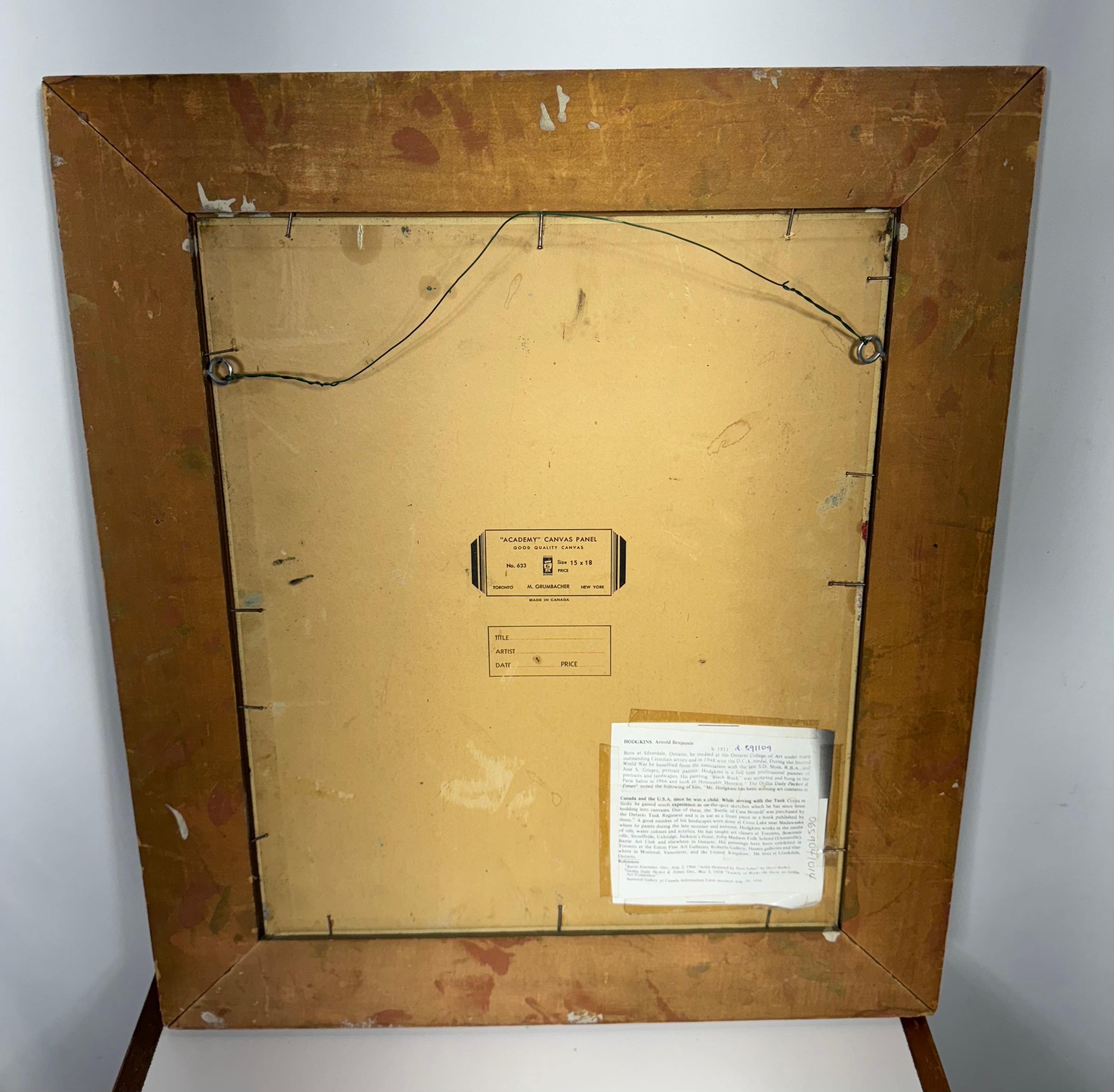 Óleo sobre lienzo impresionista moderno de los años 50 