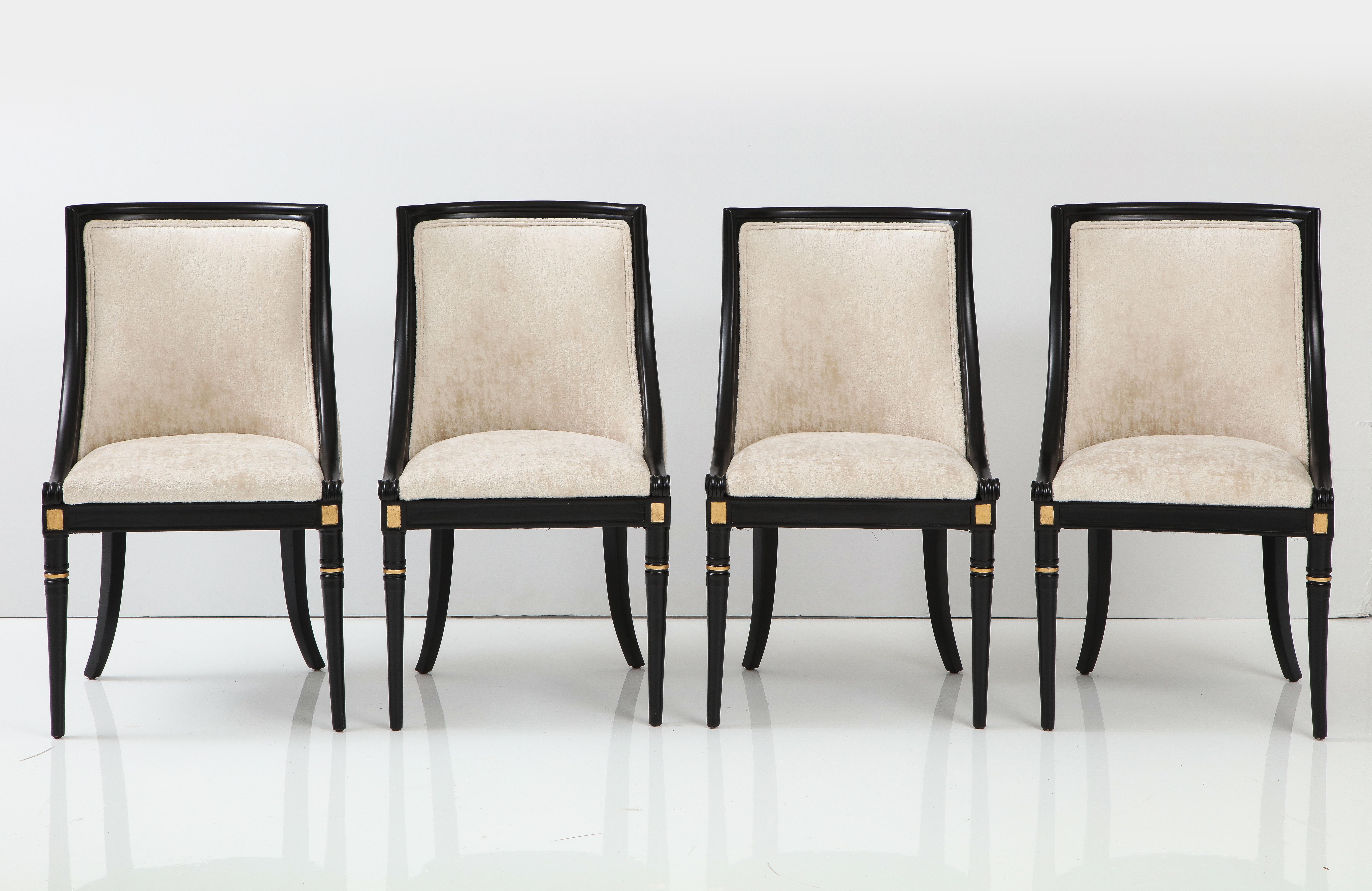 1950's Modern Italian Dining Chairs Set of 4 For Sale