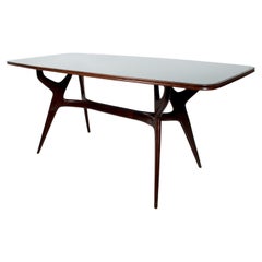 Mesa de comedor de caoba verde Italia moderna de los años 50 según ICO PARISI