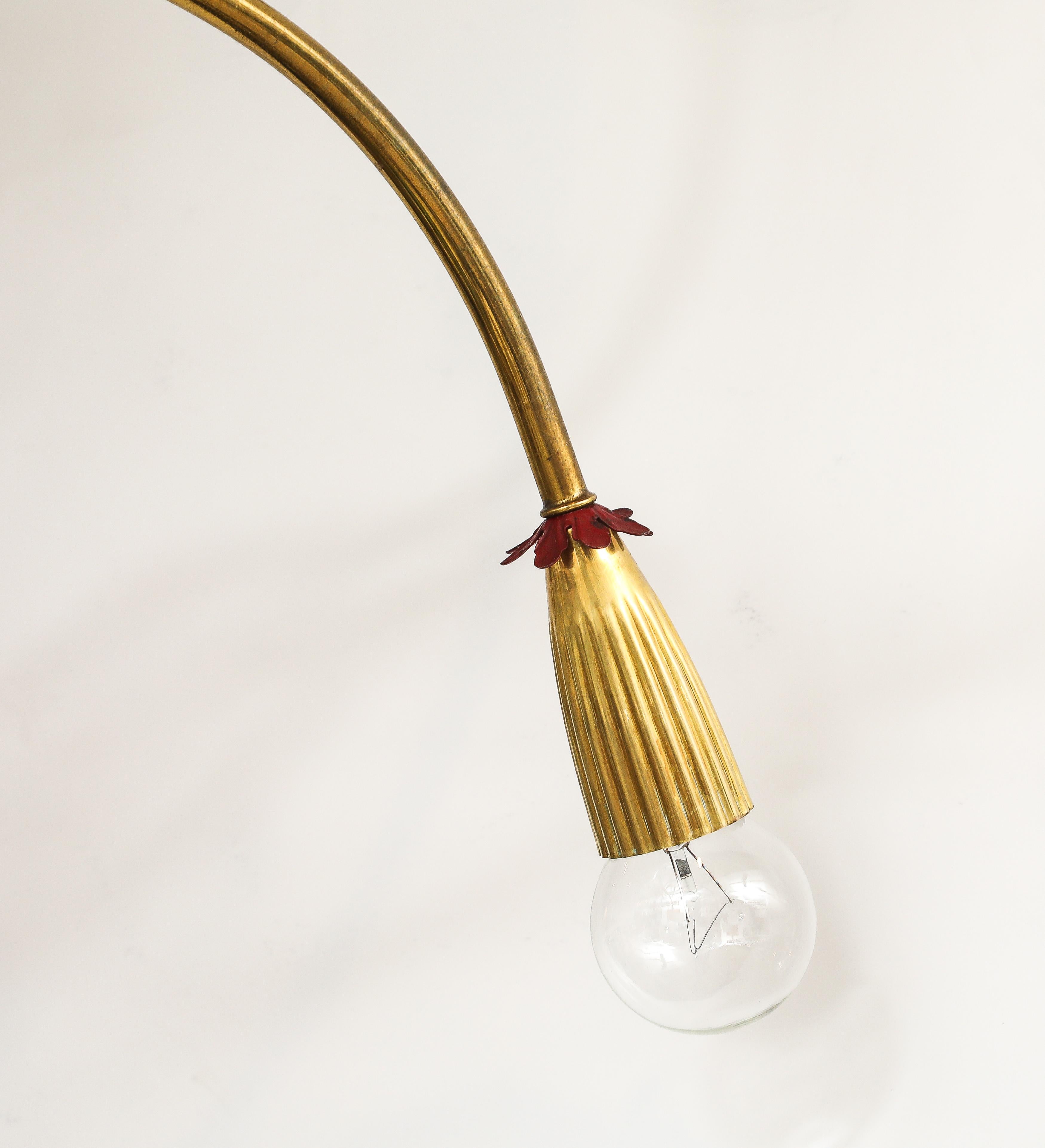 1950's Modern Large 18 Arm Brass Italian Chandelier By Lumi (Italienisch) im Angebot