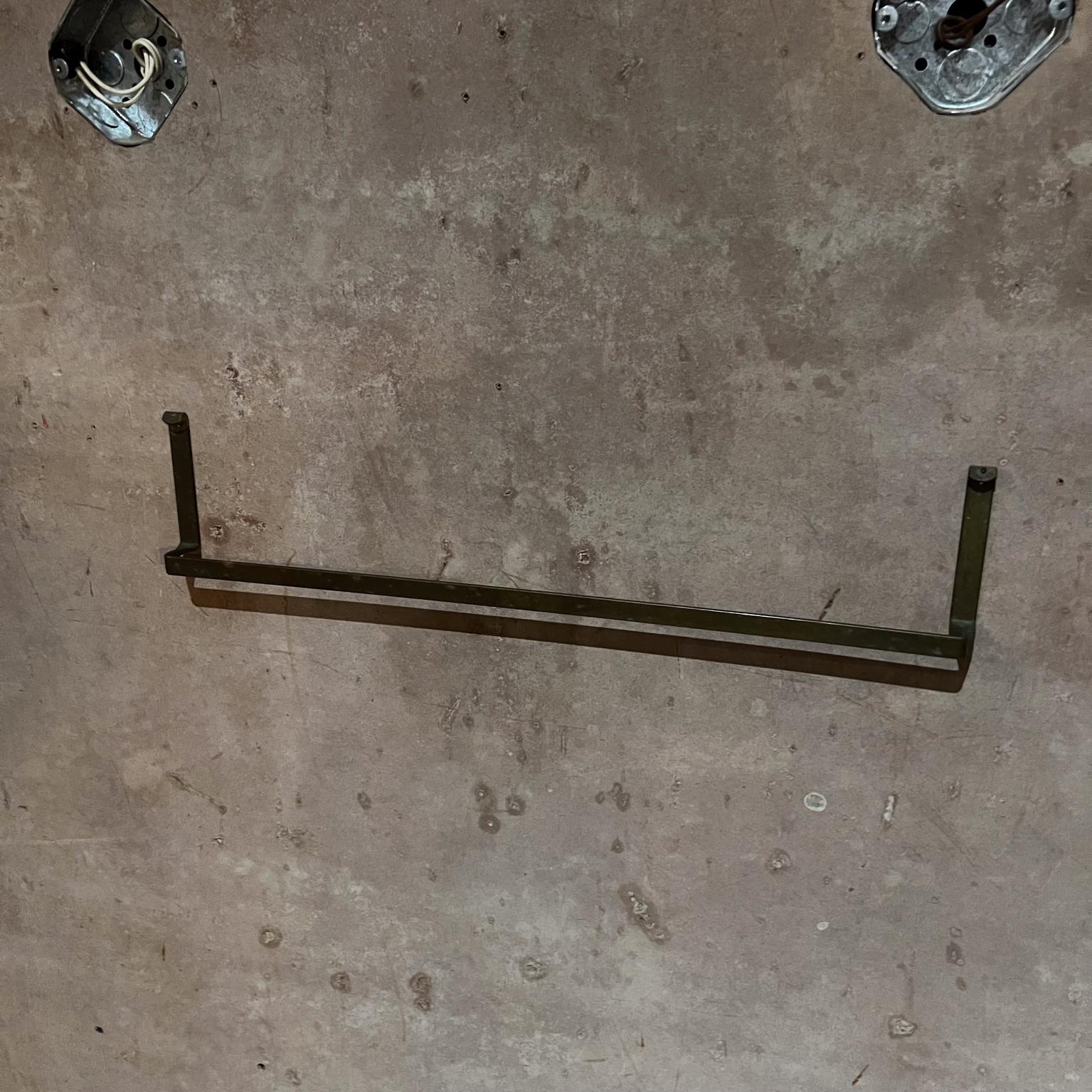 1950s Modern Towel Rack Patinated Brass  For Sale 1
