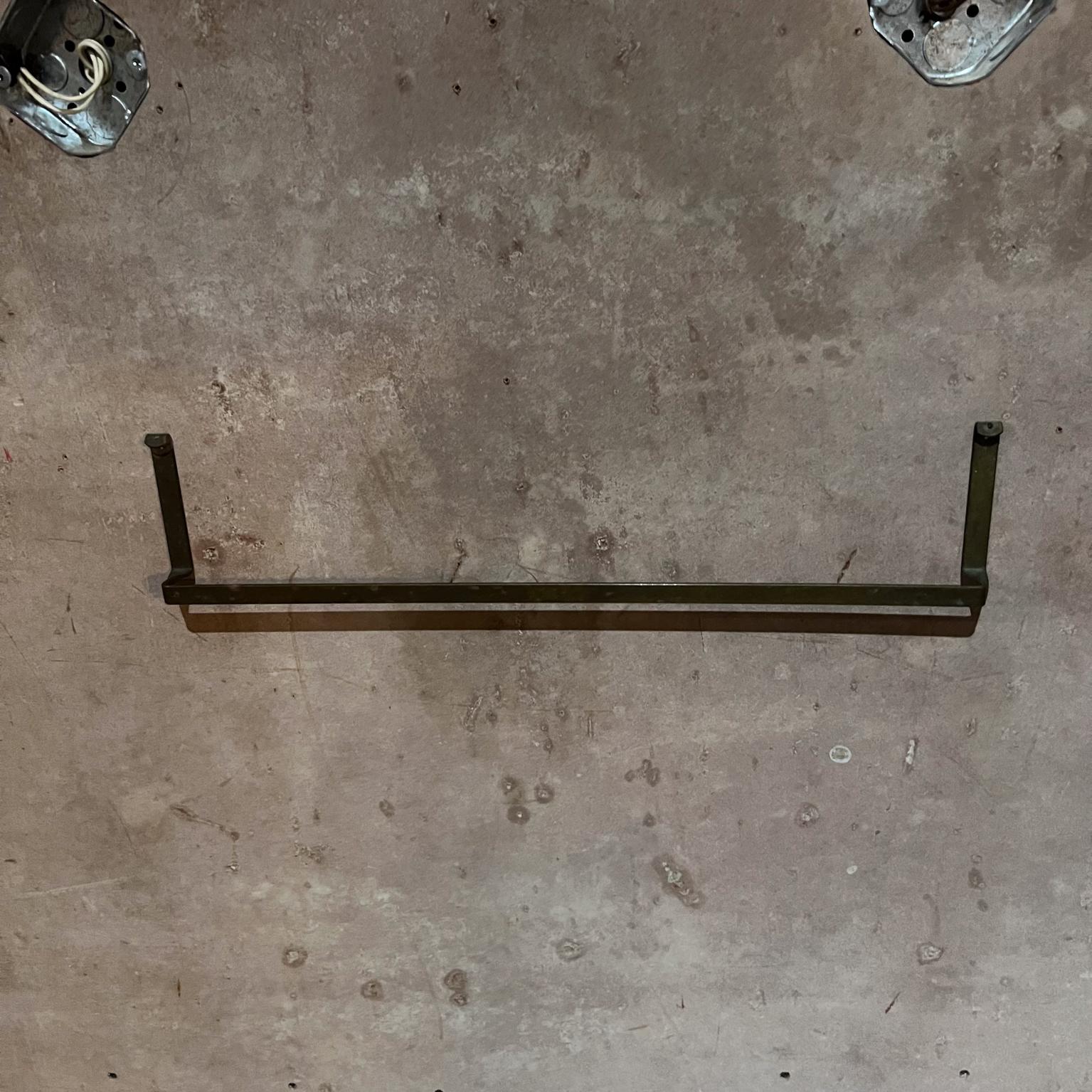 1950s Modern Towel Rack Patinated Brass  For Sale 2
