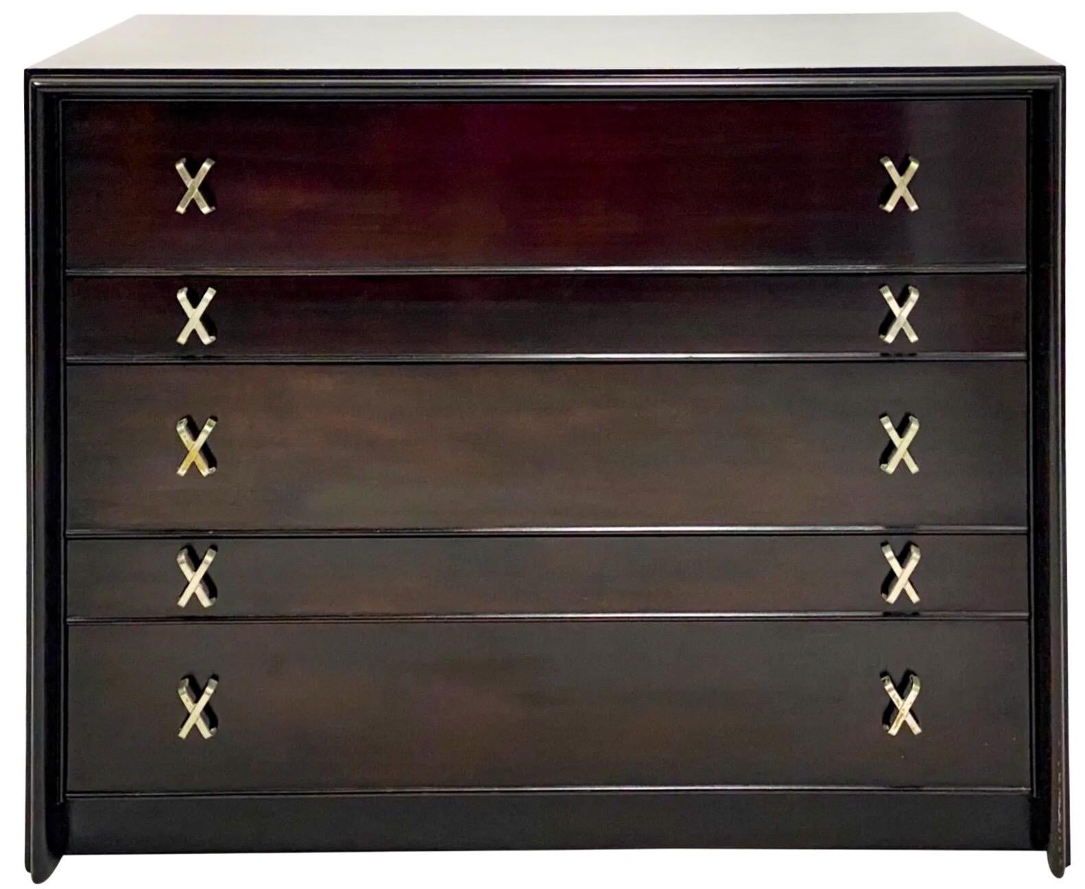 Mid-Century Modern Coffre moderne en noyer ébénisé Paul Frankl pour John Stuart des années 1950 en vente
