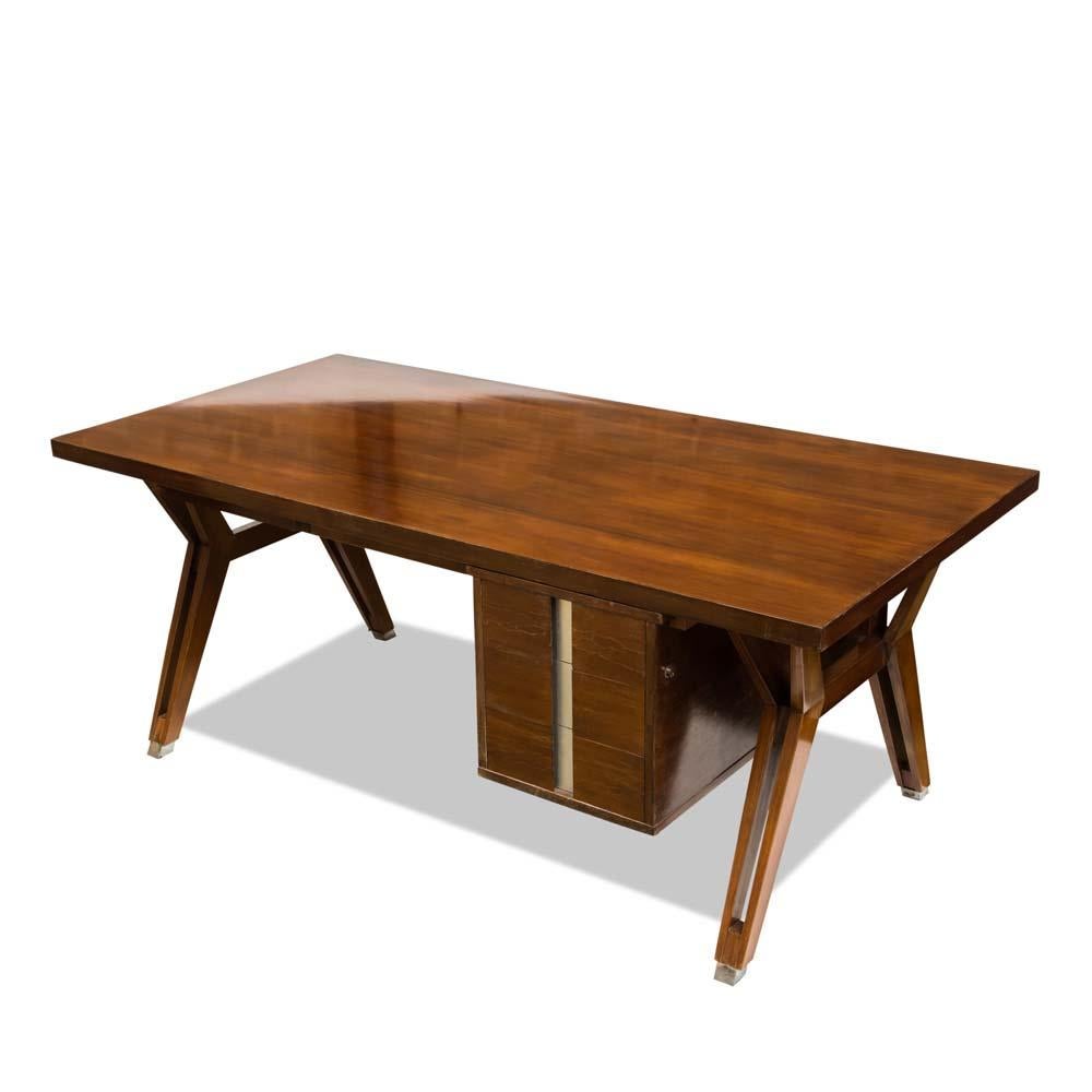 polished wood desk