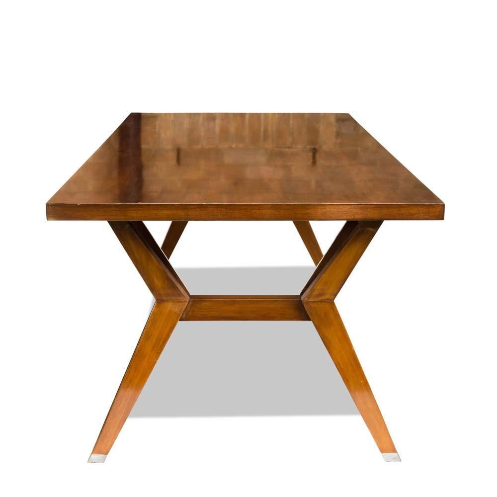 Mid-Century Modern 1950s Modern Presidential Desk Dark Polished Wood Design by Ico Parisi for Mim