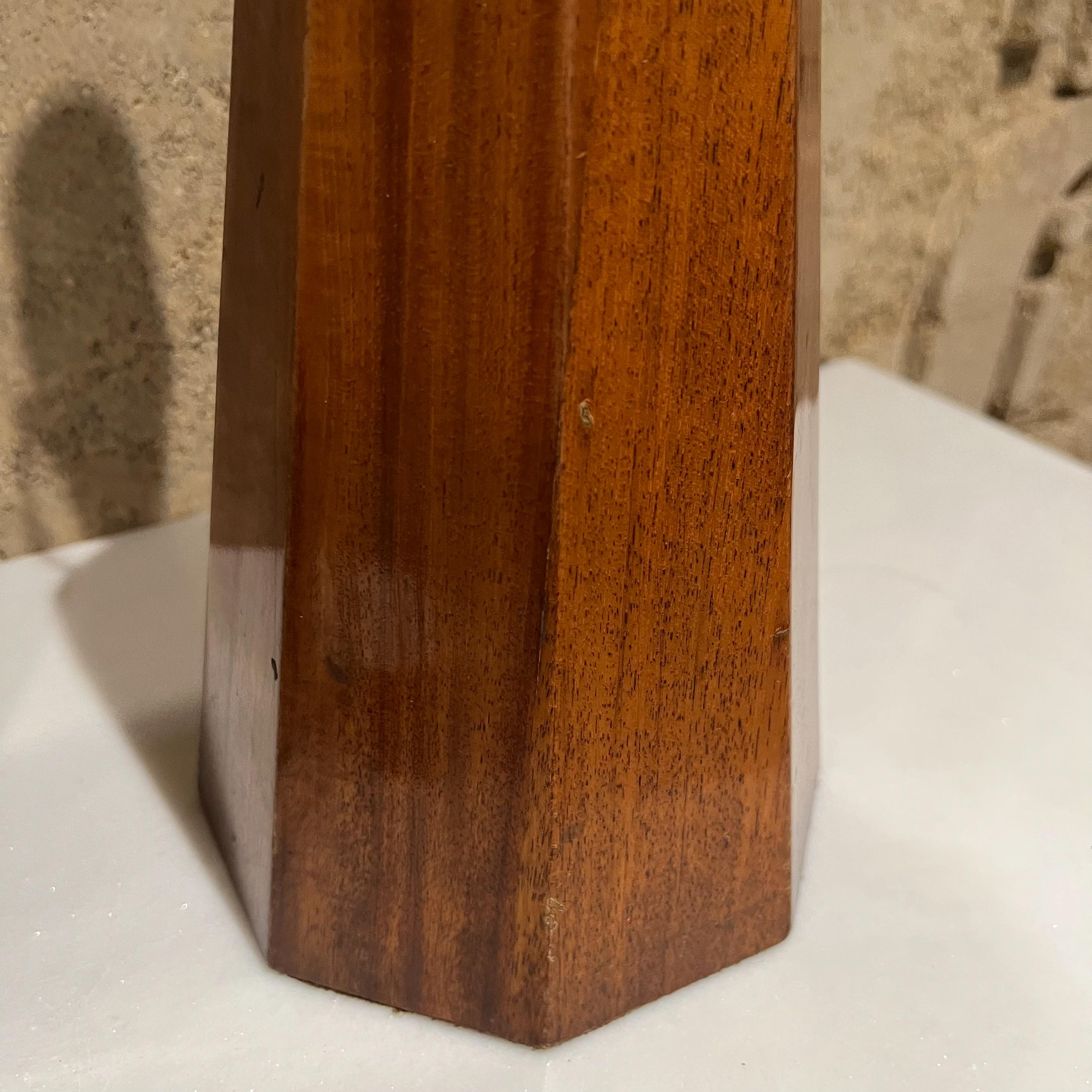 1950s Mahogany Brass Table Lamps by Angelita Mexico For Sale 7