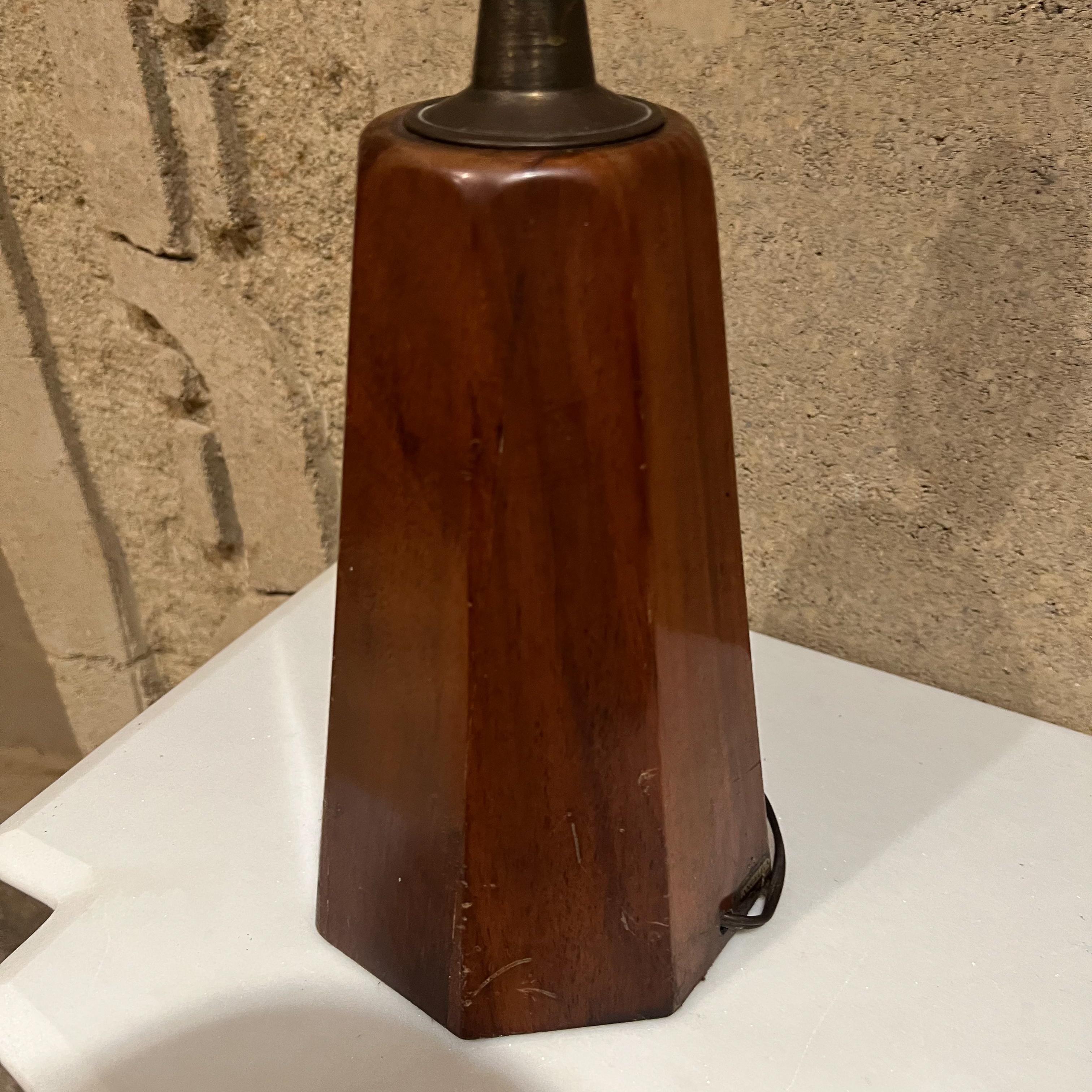 Mid-Century Modern 1950s Mahogany Brass Table Lamps by Angelita Mexico For Sale