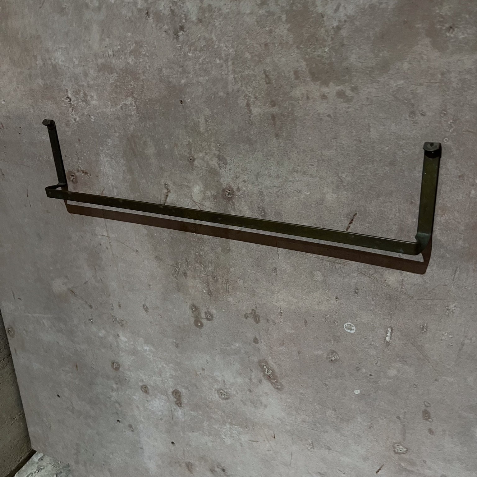 1950s Modern Towel Rack Patinated Brass For Sale