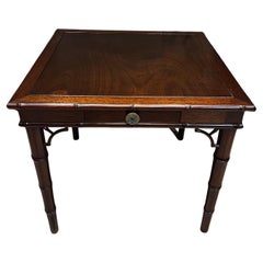 1950s Frank Kyle and Pepe Mendoza Mahogany Faux Bamboo Table Mexico City