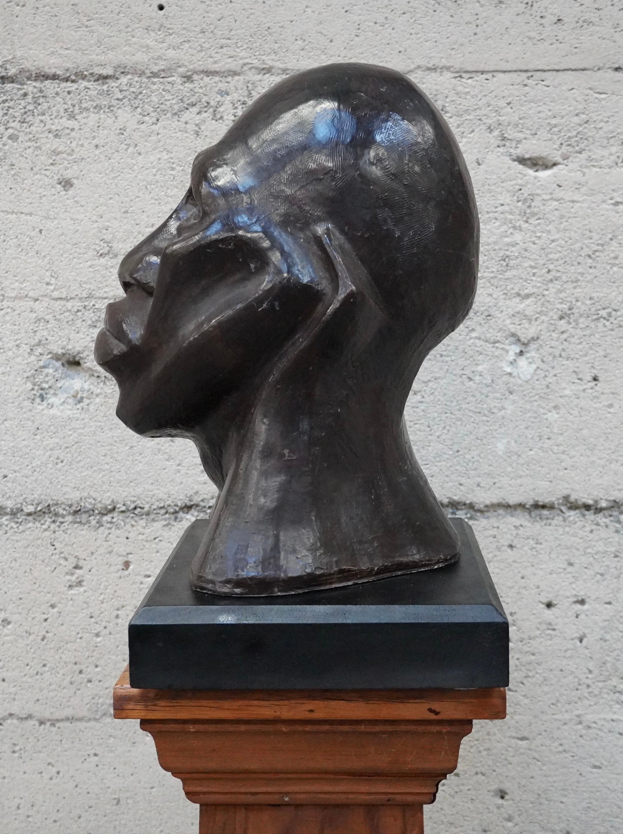 1950s Modernist Abstract Bust of an African American For Sale 1