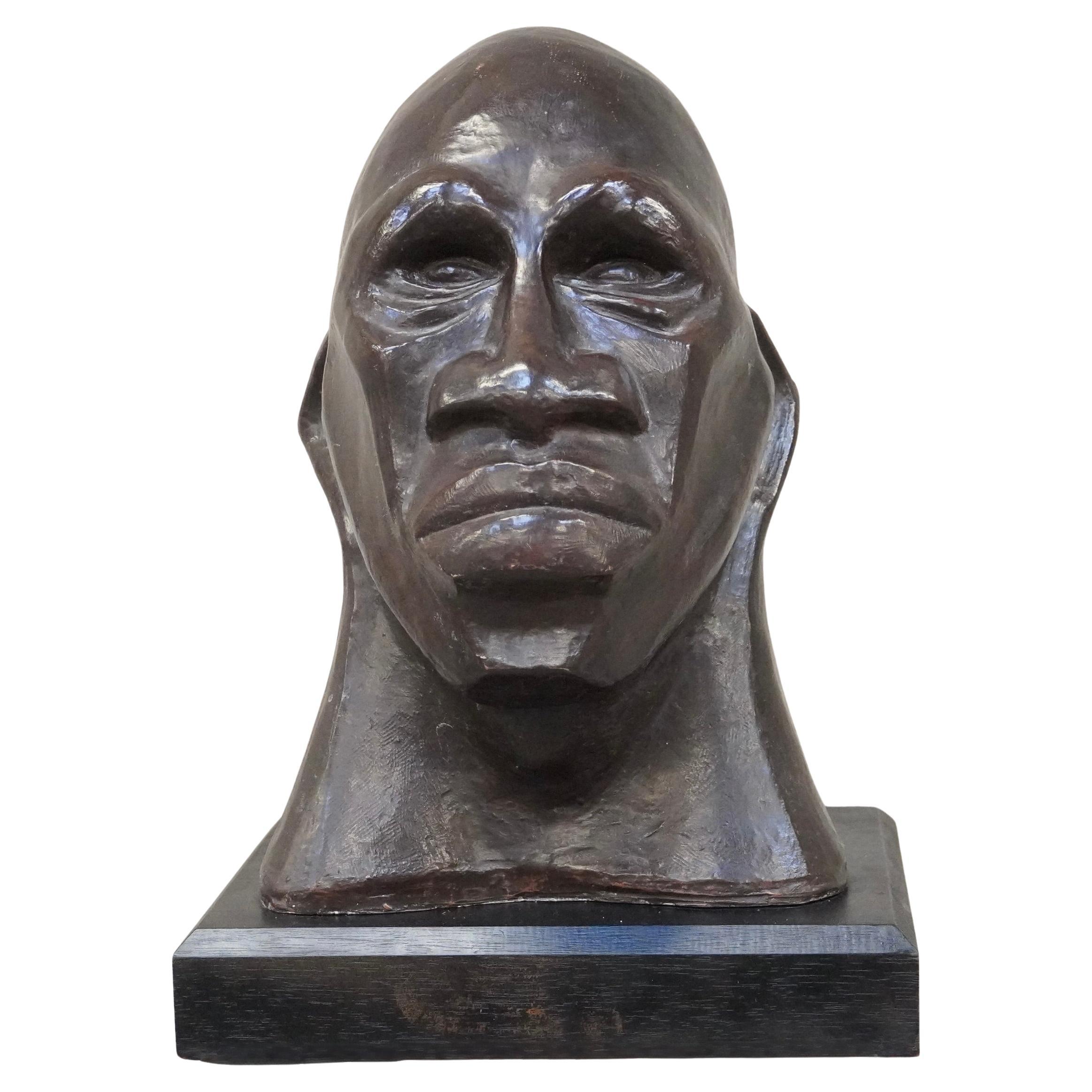 1950s Modernist Abstract Bust of an African American For Sale