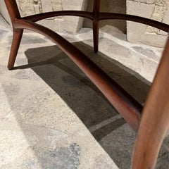 1950s Gray Cushioned Mahogany Wood Bench Mexico City