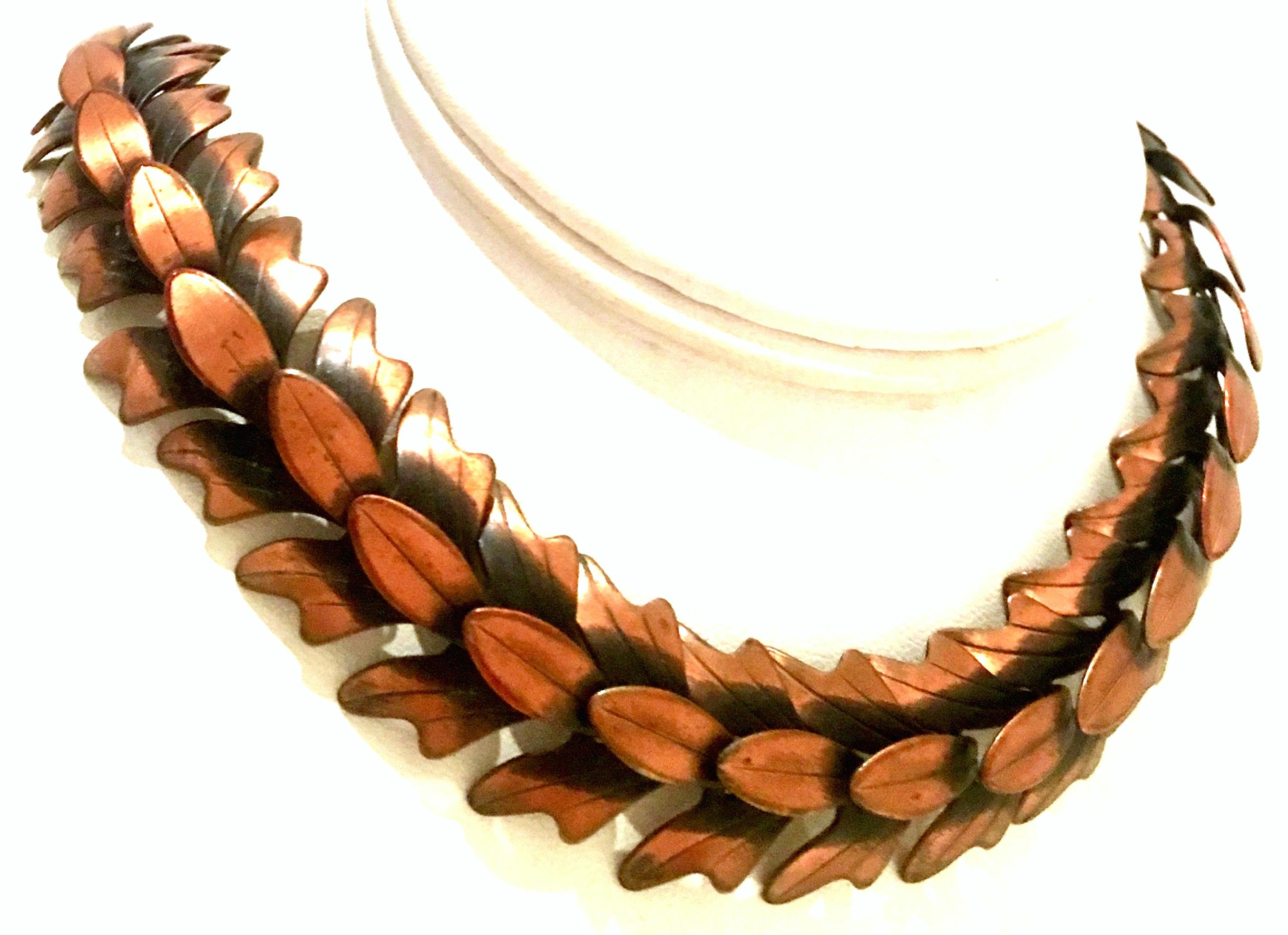 1950's Modernist Kupfer Halskette:: Ohrringe & Armband von:: Rebajes S/4 1