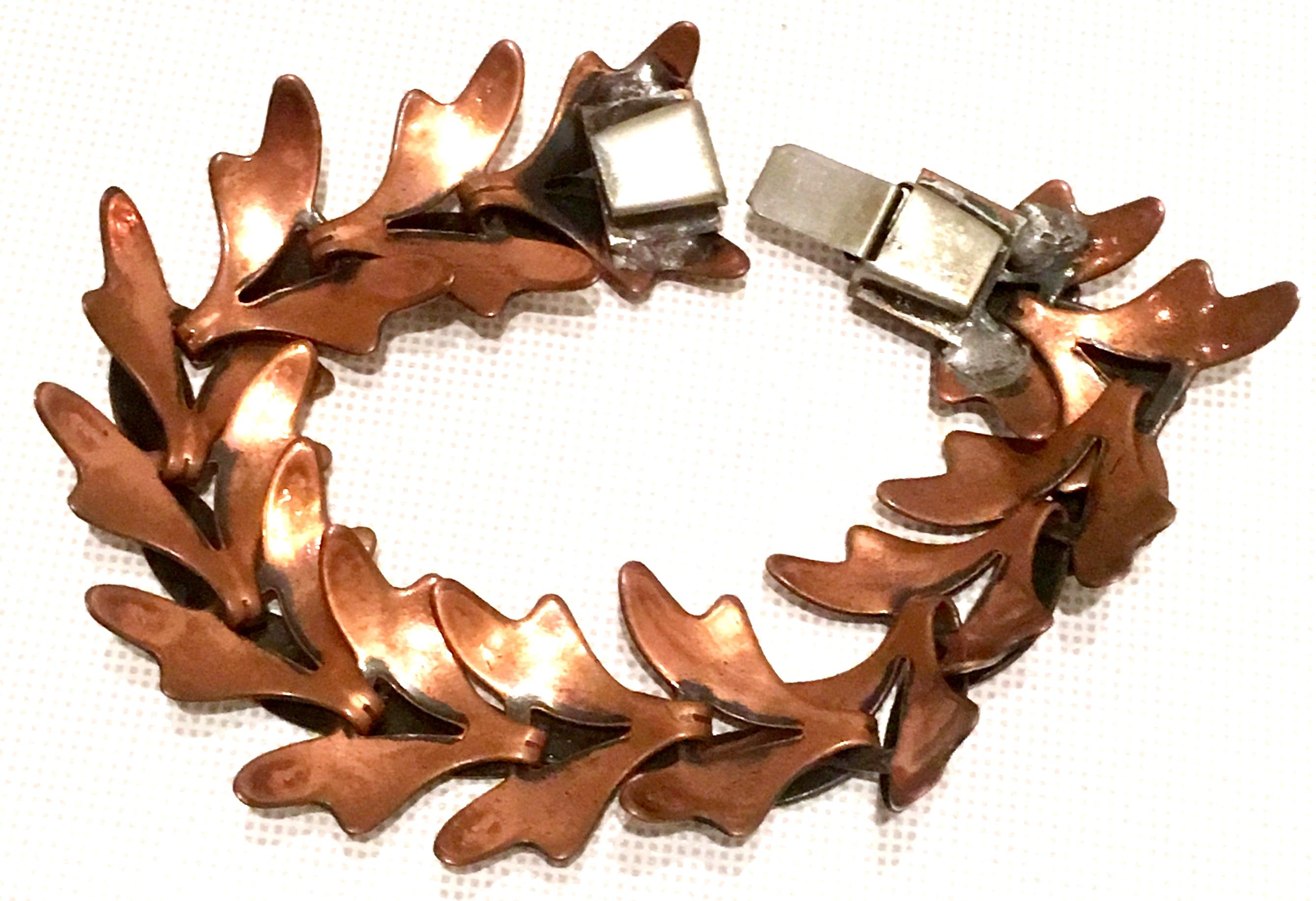 1950's Modernist Kupfer Halskette:: Ohrringe & Armband von:: Rebajes S/4 12