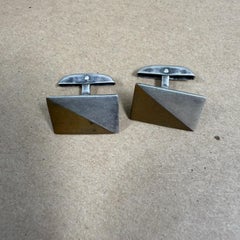 1950s Modernist Cufflinks Metales Casados Sterling Silver Taxco