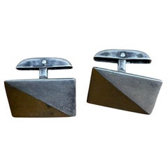 1950s Modernist Cufflinks Metales Casados Sterling Silver Taxco