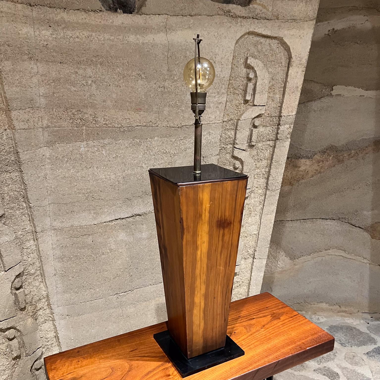 Mexican 1950s Modernist Sculptural Table Lamp Exotic Wood Mexico For Sale