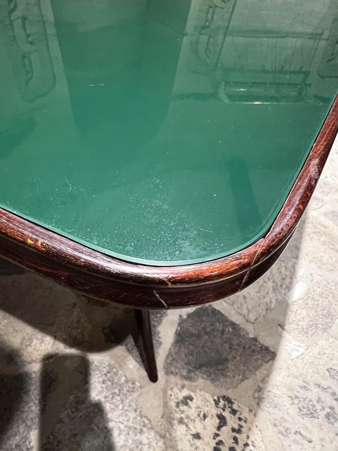 1950s Modernist Green Dining Table after Ico Parisi Italy For Sale 8