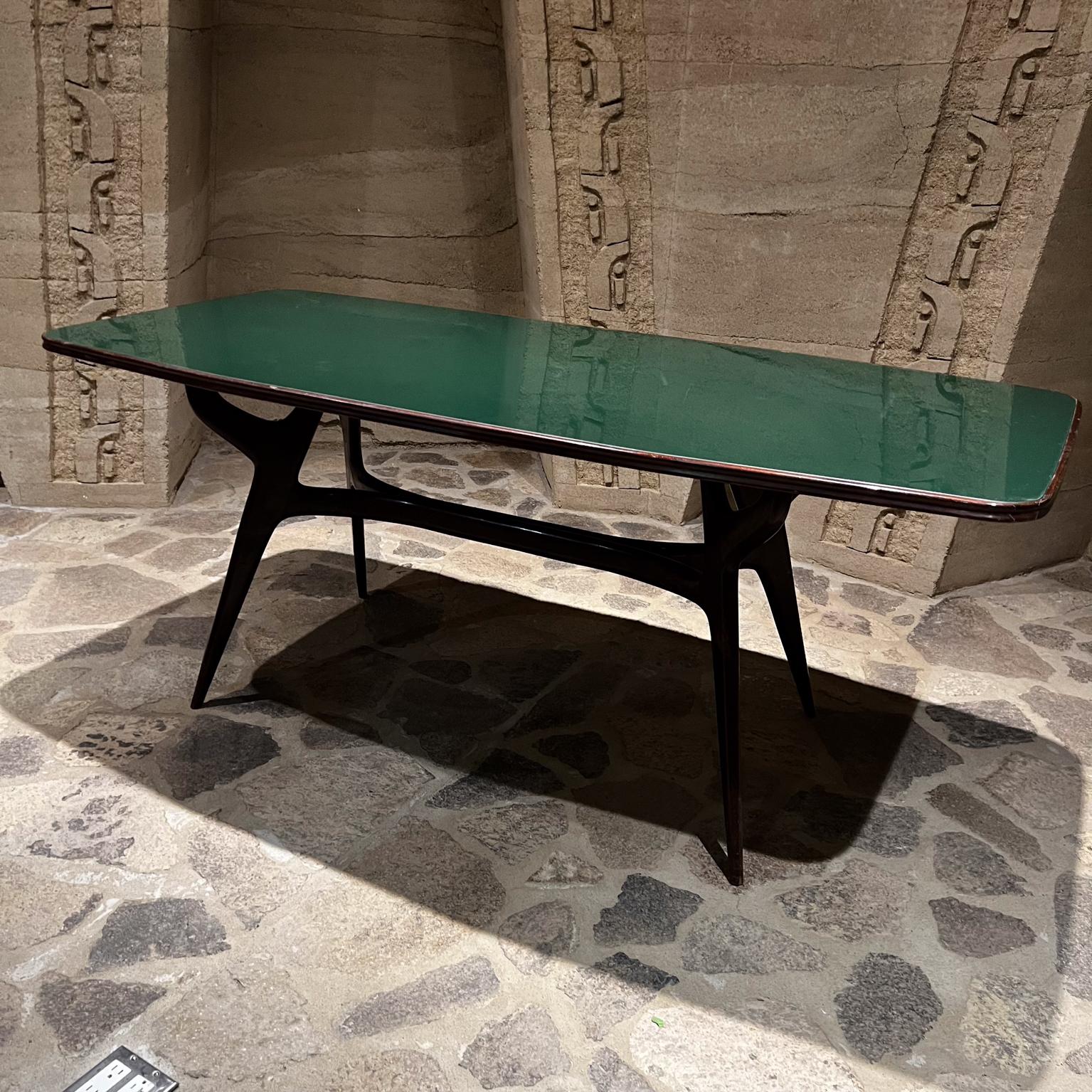 1950s Modernist Green Dining Table after Ico Parisi Italy In Good Condition For Sale In Chula Vista, CA