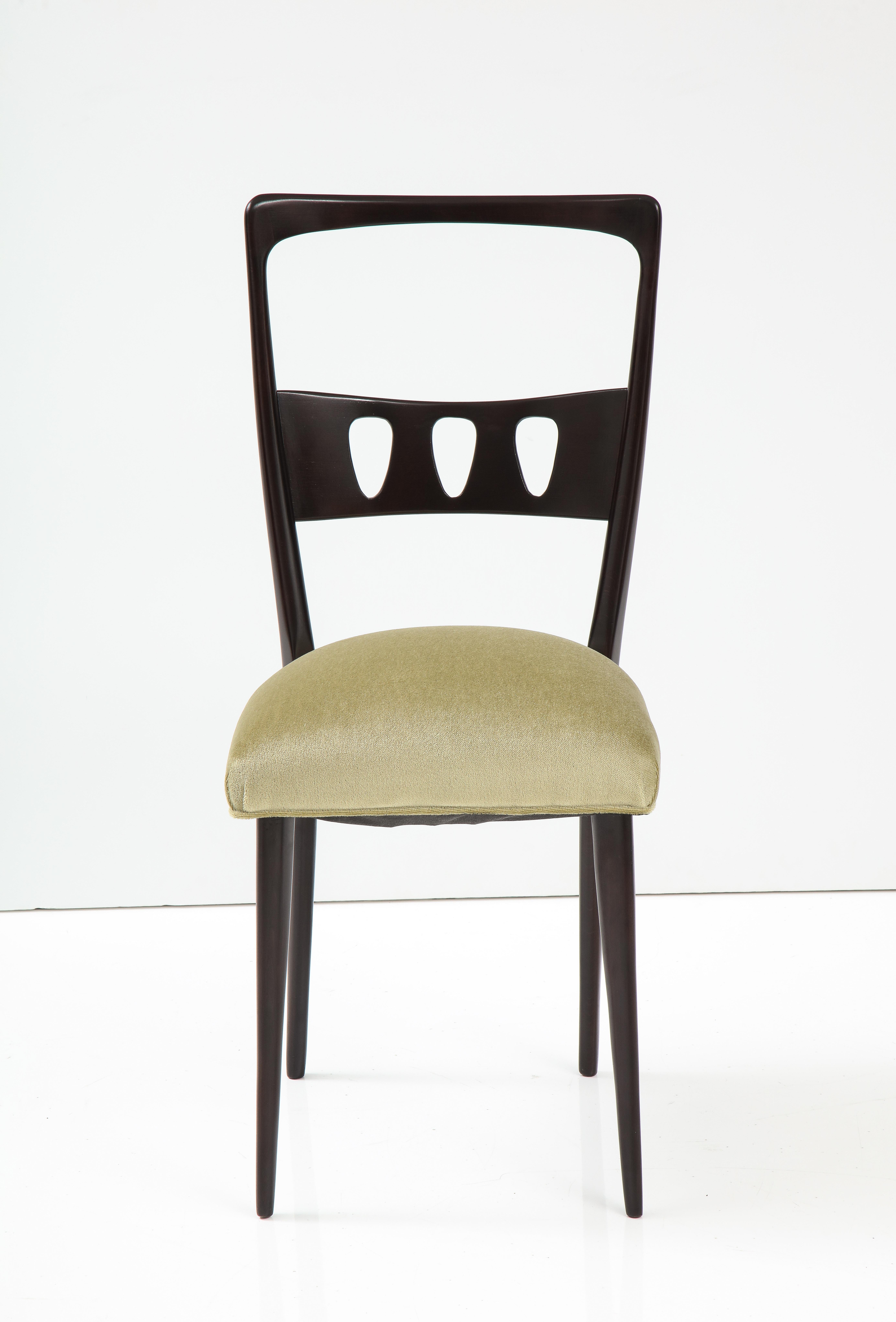 Mahogany 1950's Modernist High Back Italian Dining Chairs Set of 6